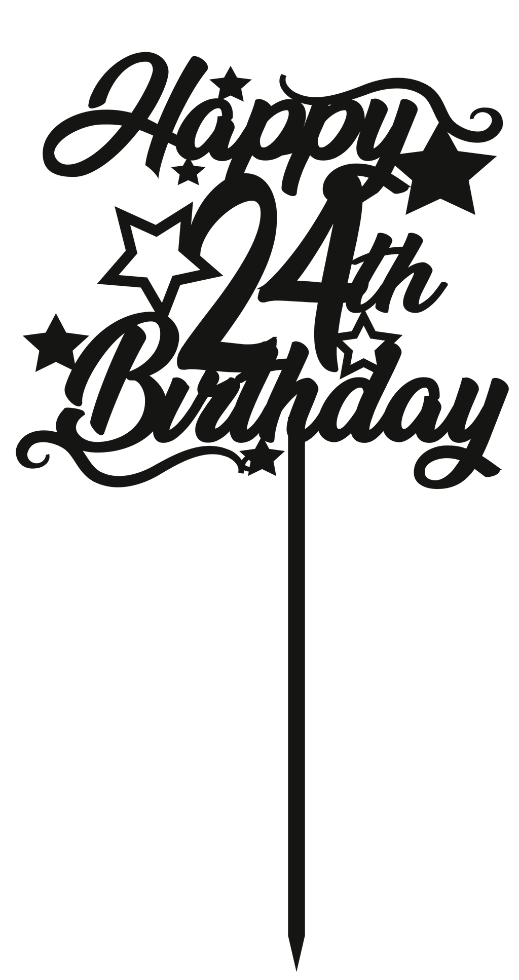 24th Birthday - Numbered - Cake Topper - The Create Studio