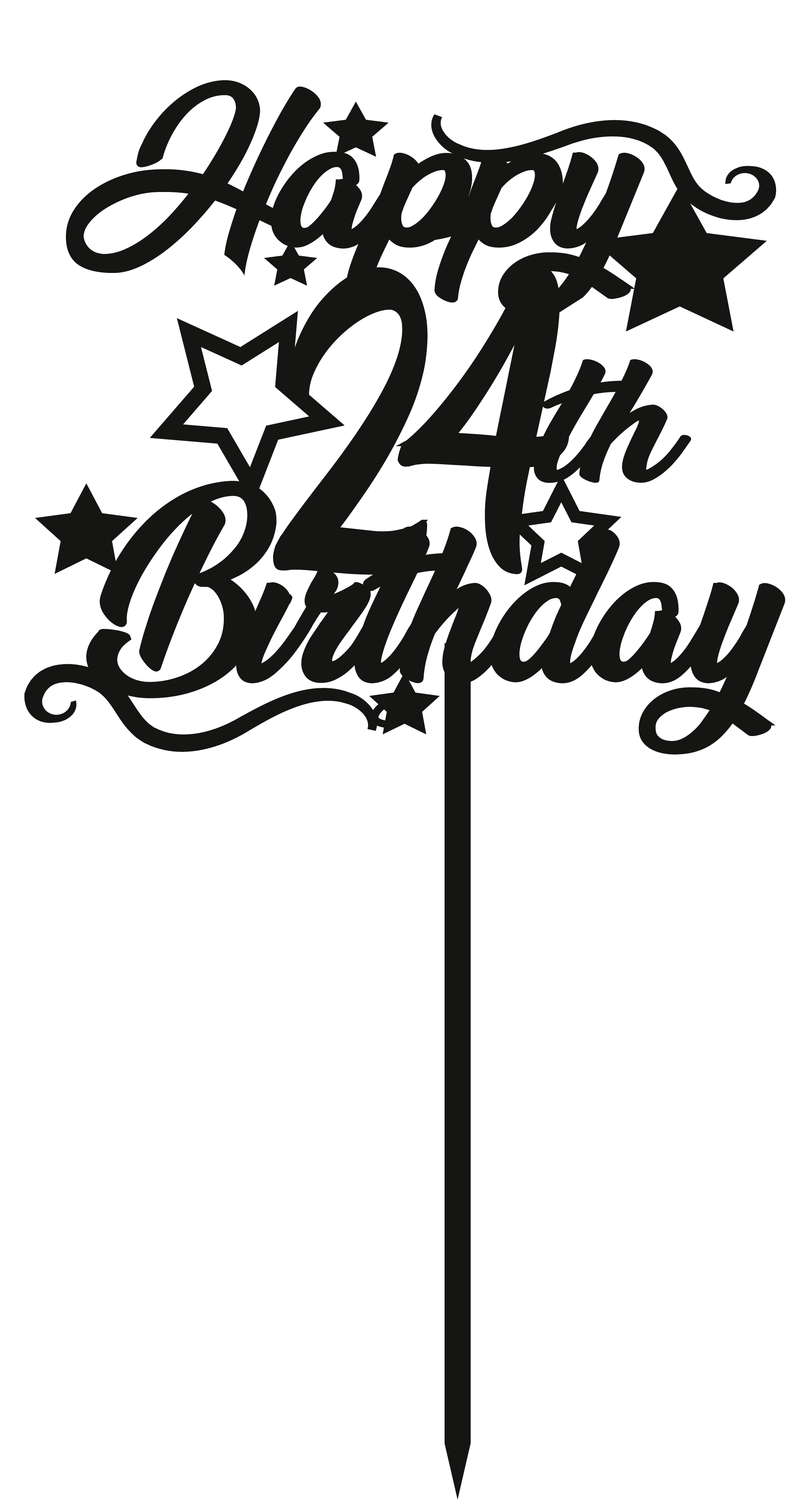 24th Birthday - Numbered - Cake Topper - The Create Studio