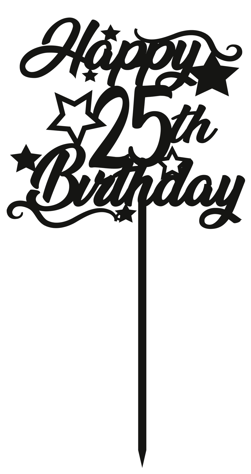 25th Birthday - Numbered - Cake Topper - The Create Studio