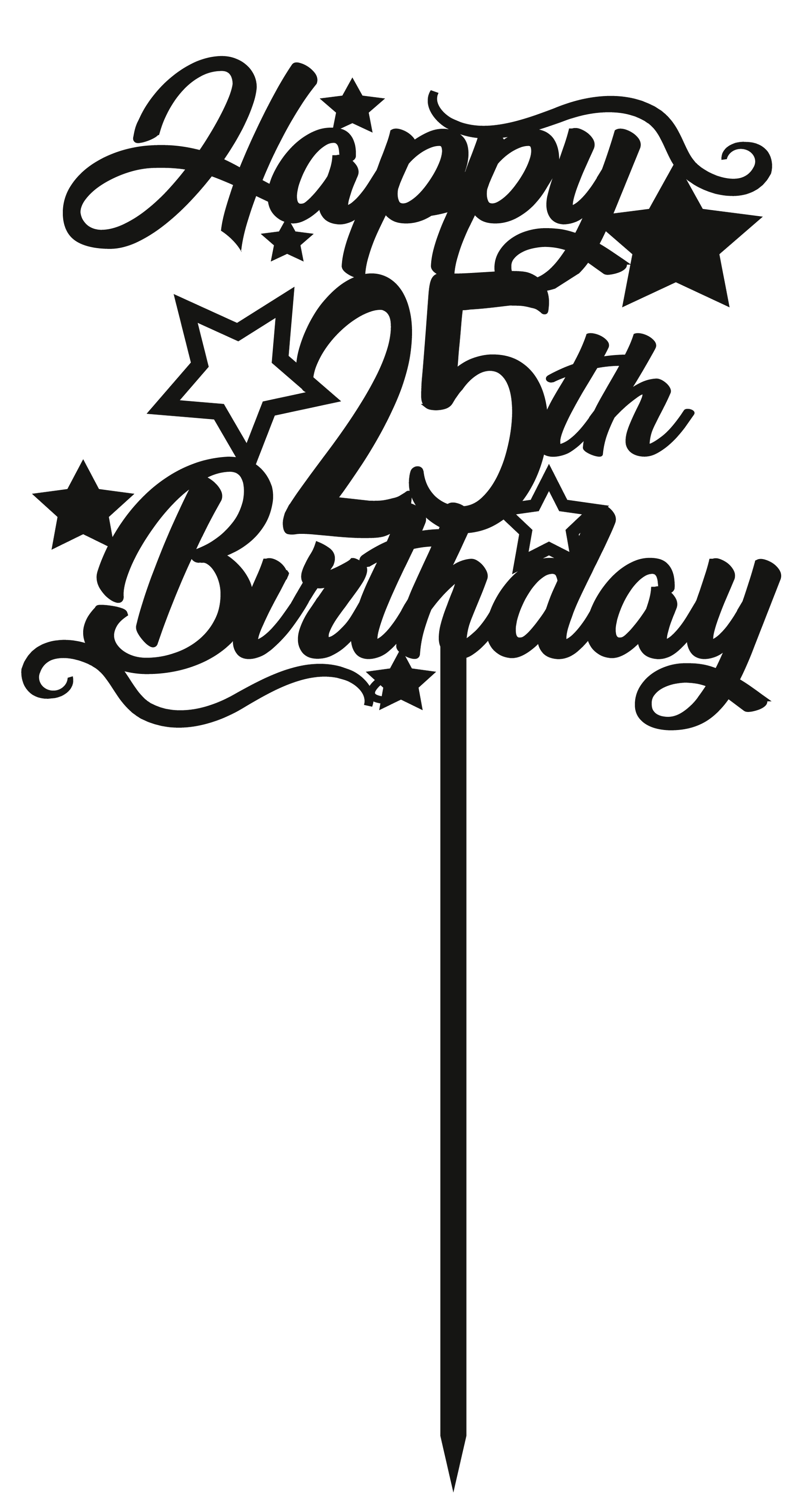 25th Birthday - Numbered - Cake Topper - The Create Studio