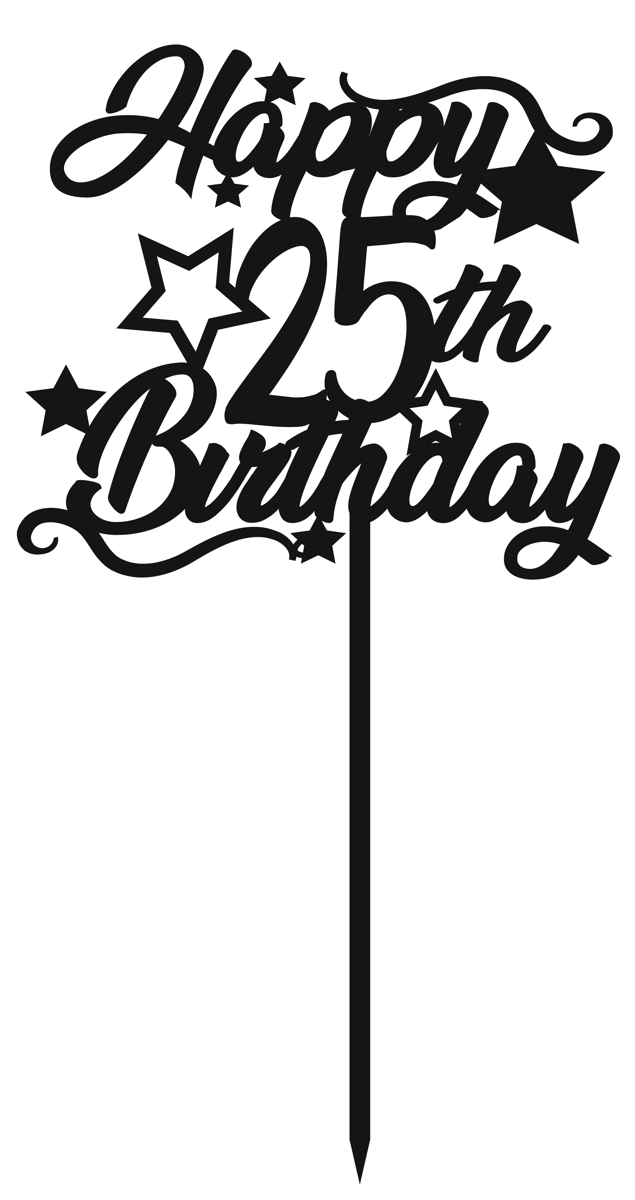 25th Birthday - Numbered - Cake Topper - The Create Studio