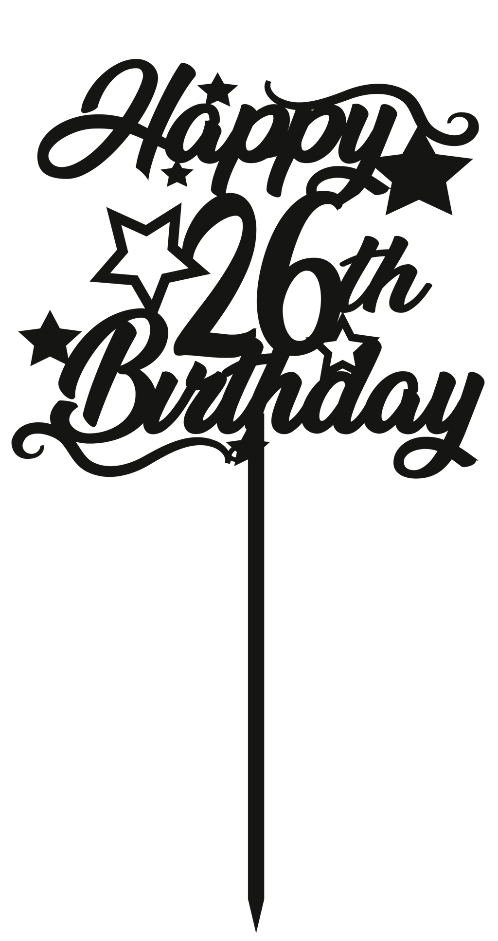 26th Birthday - Numbered - Cake Topper - The Create Studio