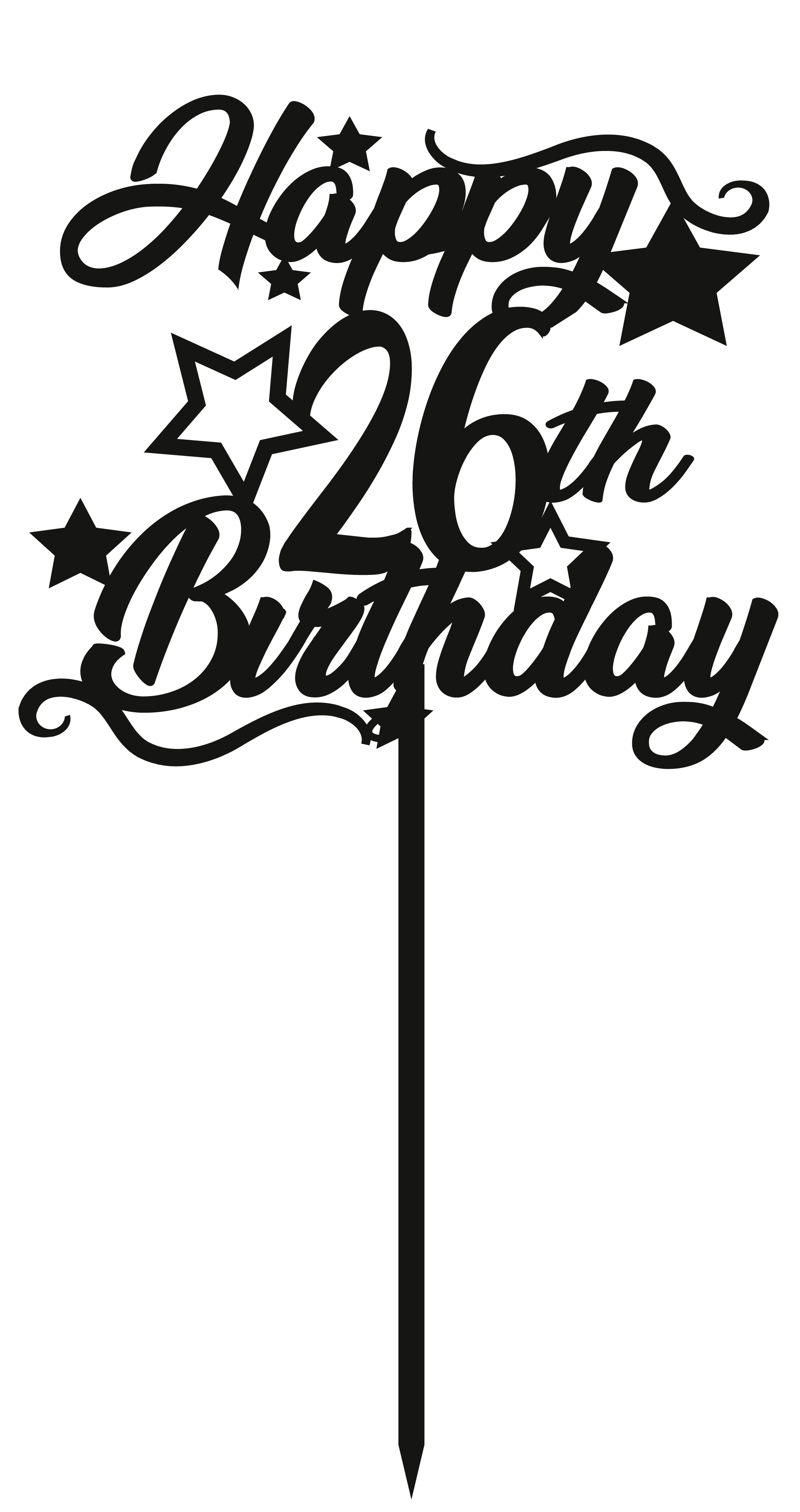26th Birthday - Numbered - Cake Topper - The Create Studio