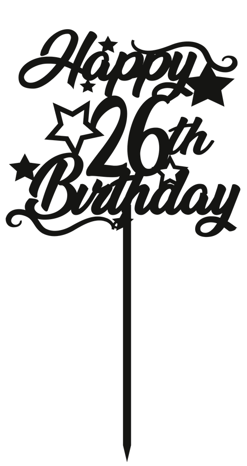 26th Birthday - Numbered - Cake Topper - The Create Studio