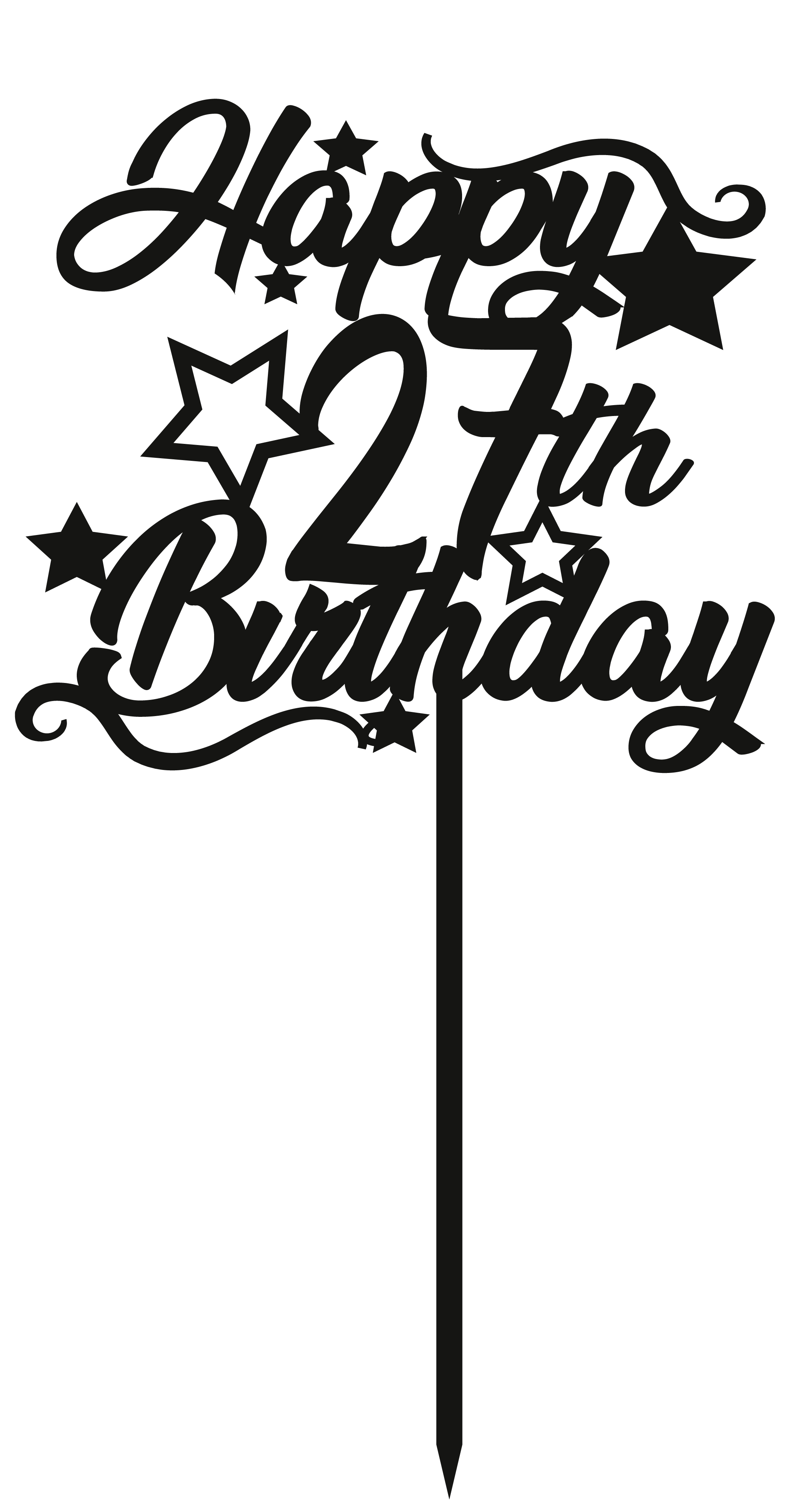 27th Birthday - Numbered - Cake Topper - The Create Studio