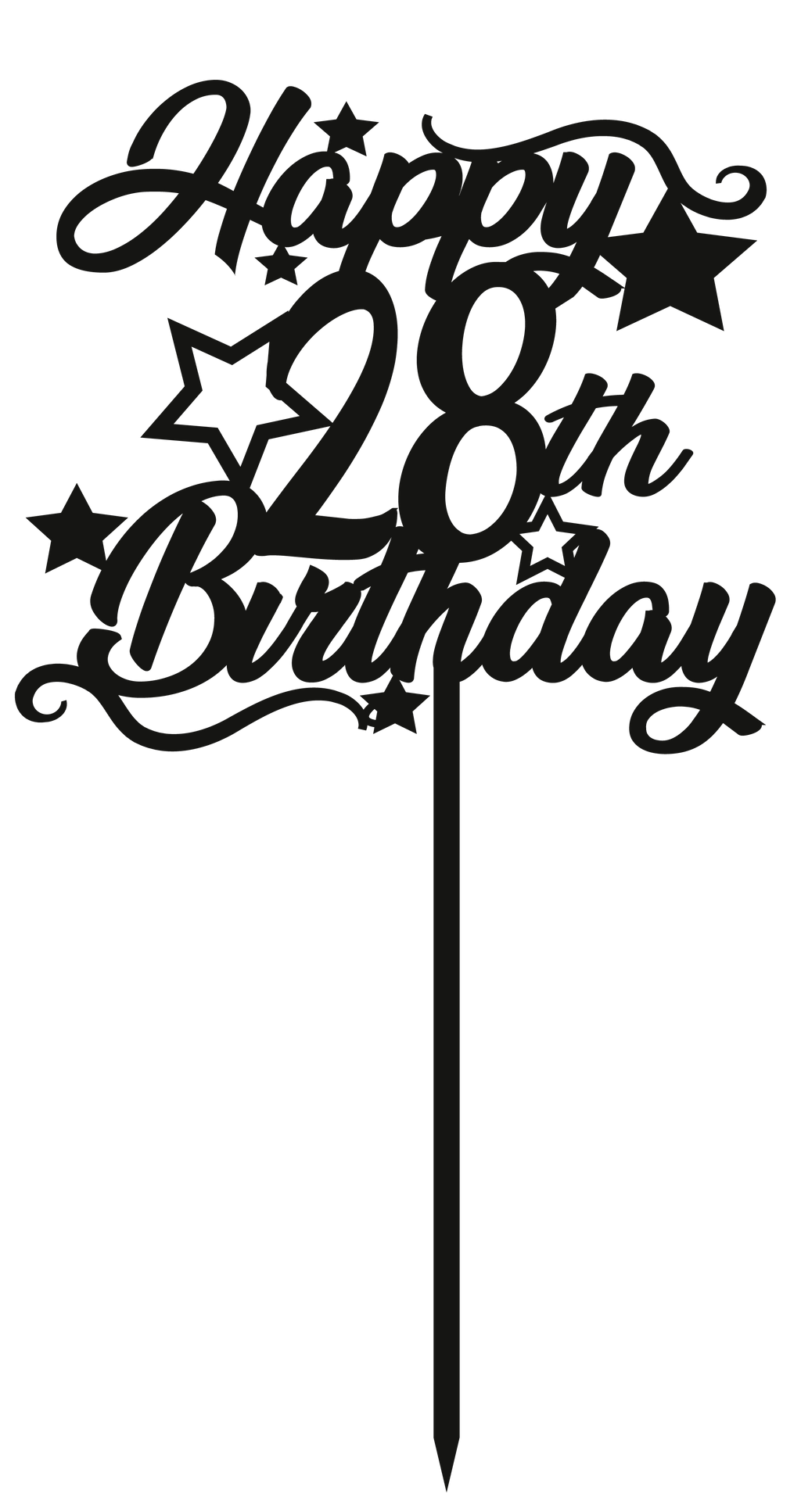 28th Birthday - Numbered - Cake Topper - The Create Studio