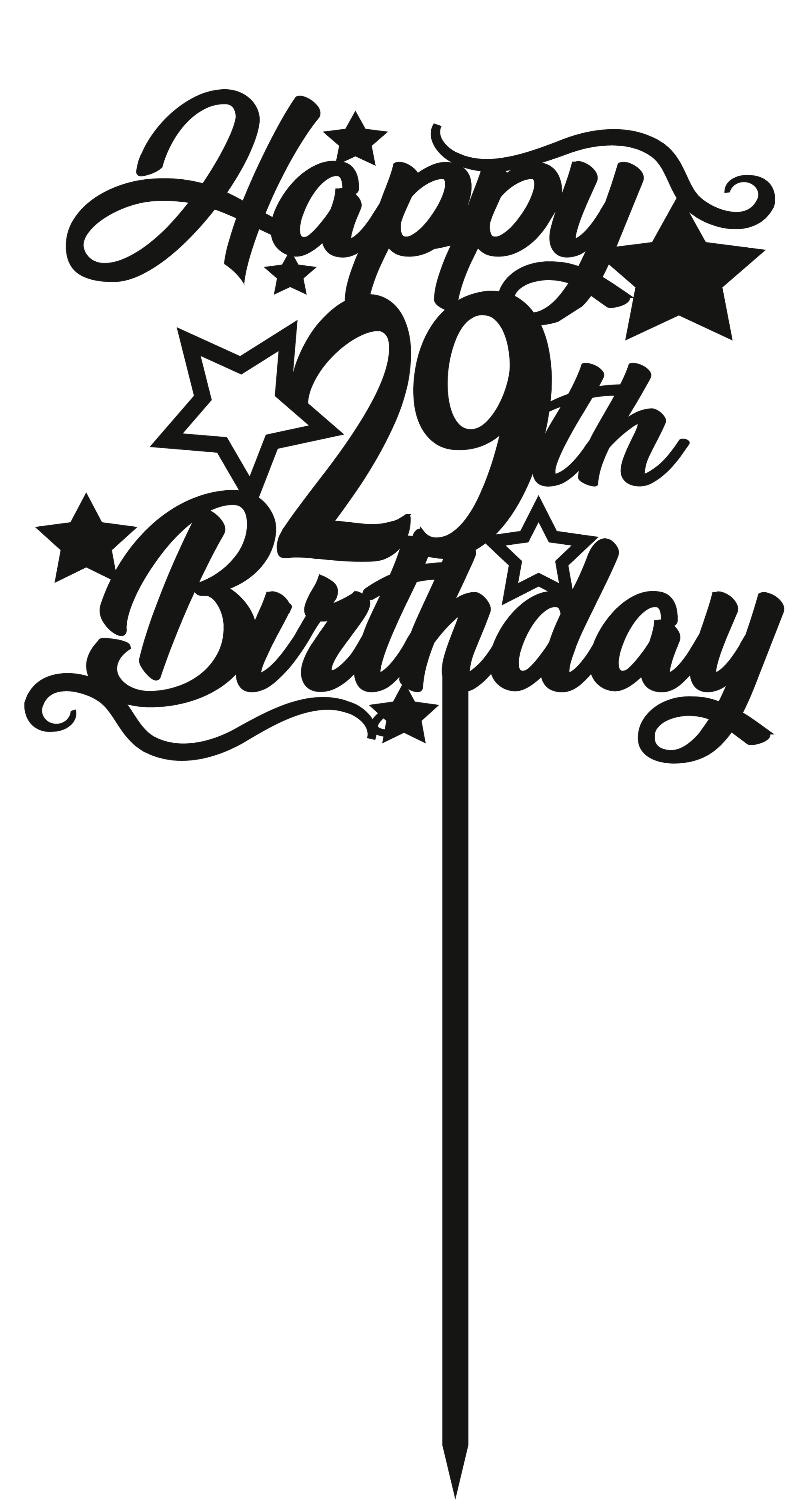 29th Birthday - Numbered - Cake Topper - The Create Studio