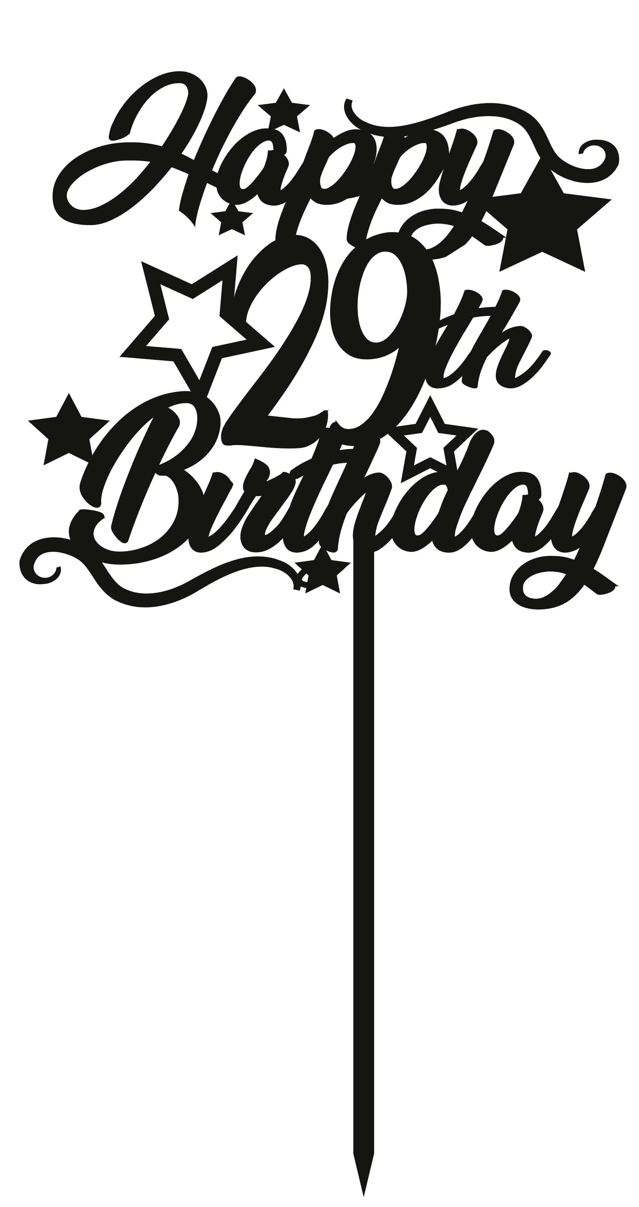 29th Birthday - Numbered - Cake Topper - The Create Studio