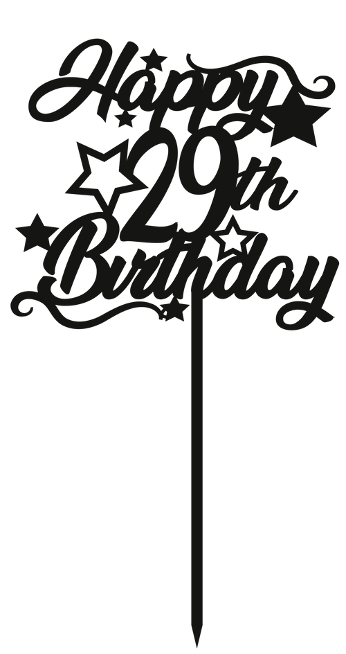 29th Birthday - Numbered - Cake Topper - The Create Studio