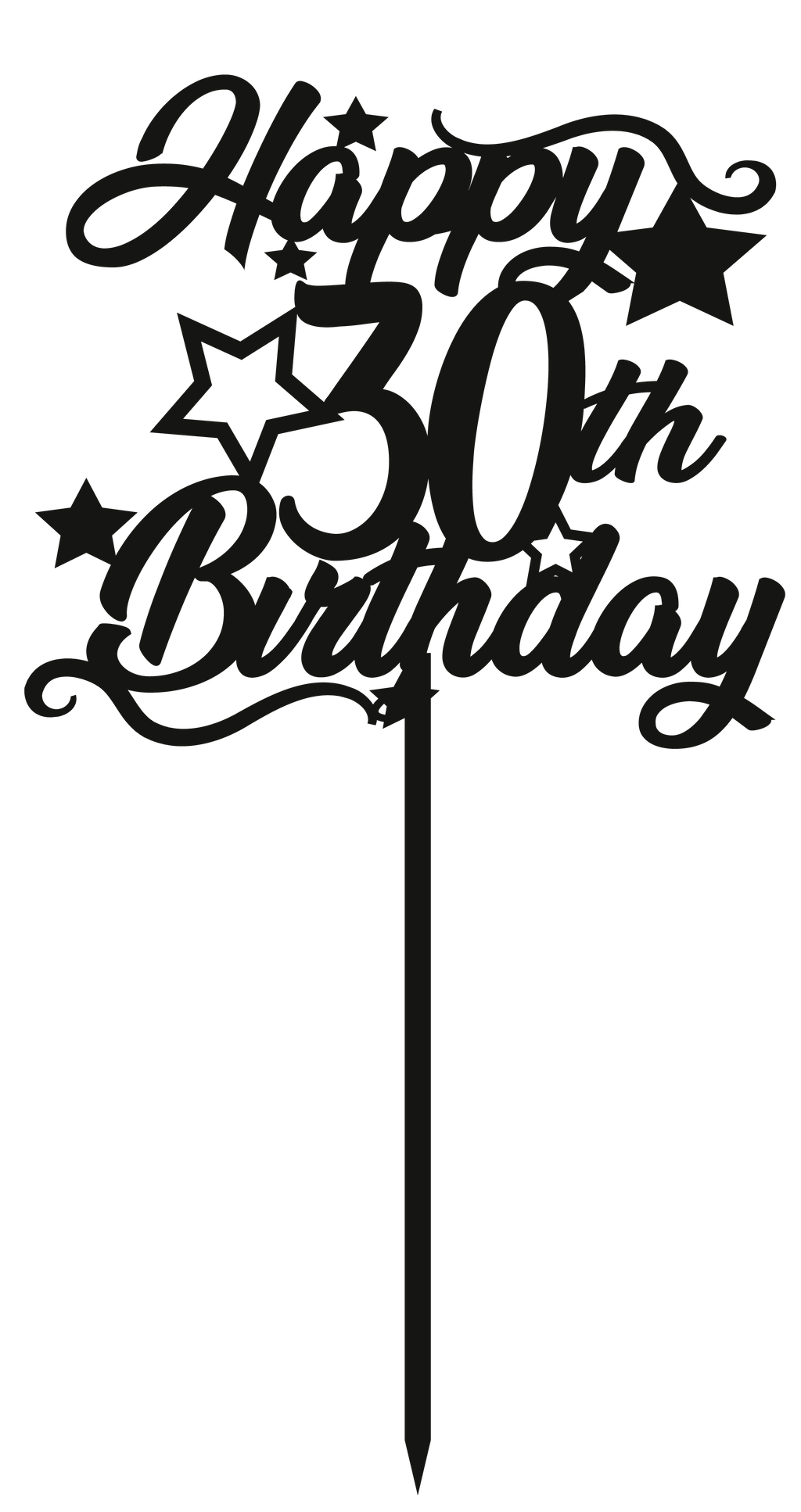 30th Birthday - Numbered - Cake Topper - The Create Studio