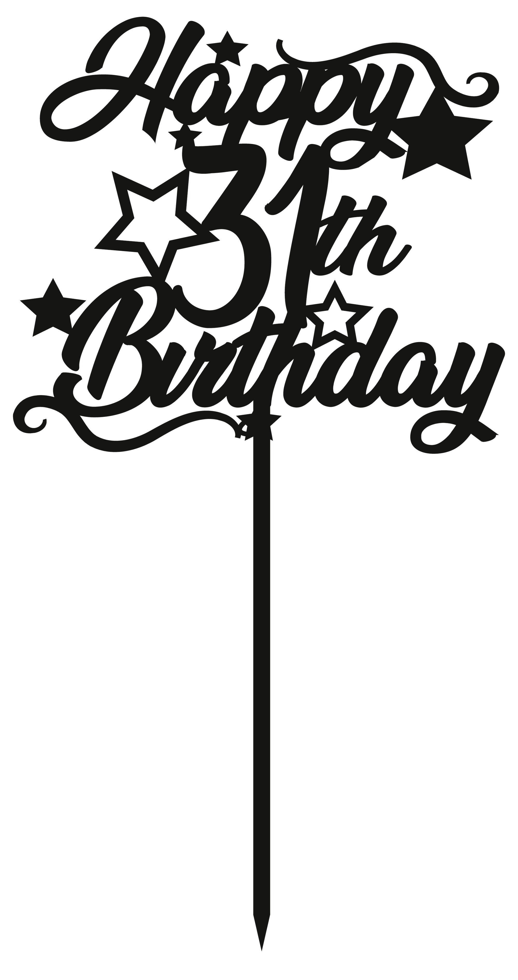 31st Birthday - Numbered - Cake Topper - The Create Studio