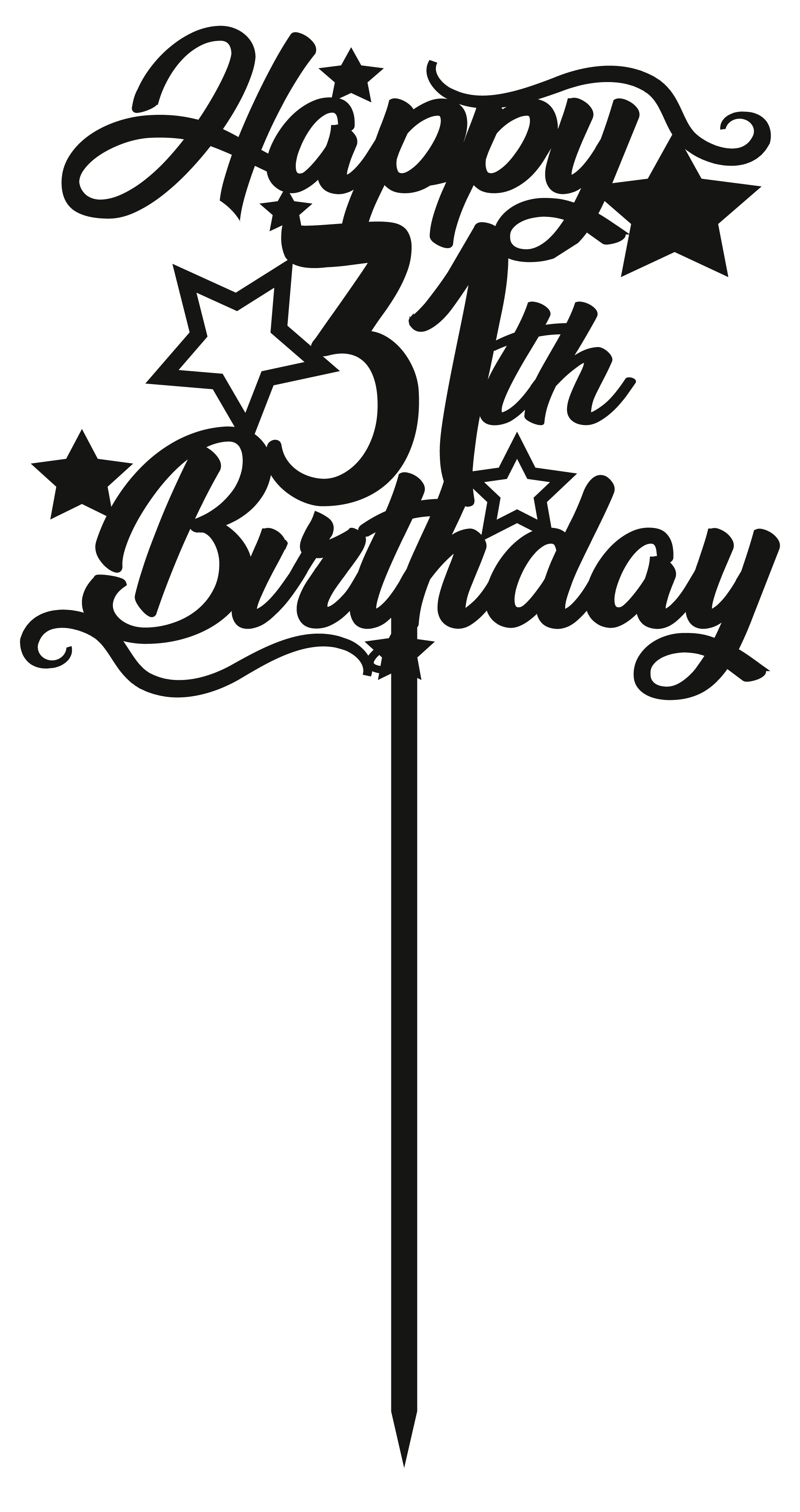 31st Birthday - Numbered - Cake Topper - The Create Studio