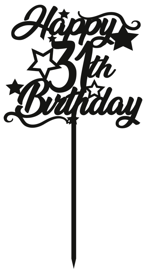 31st Birthday - Numbered - Cake Topper - The Create Studio