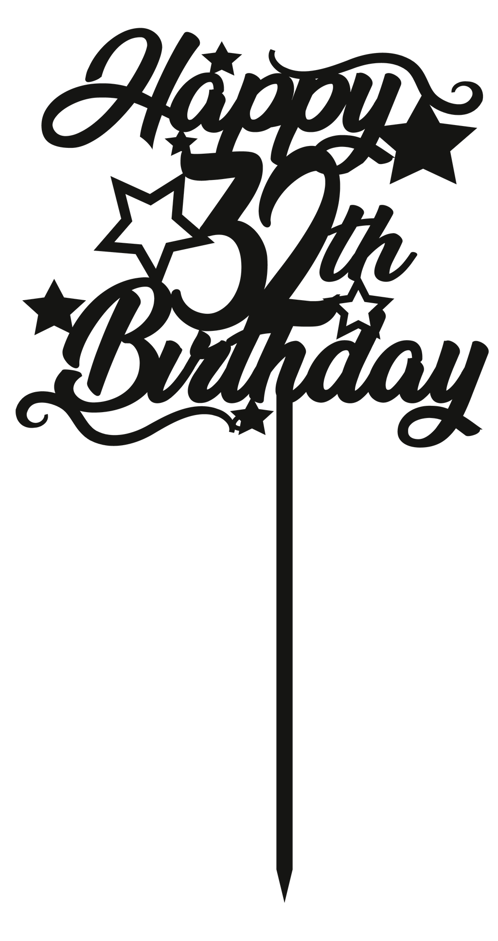 32nd Birthday - Numbered - Cake Topper - The Create Studio