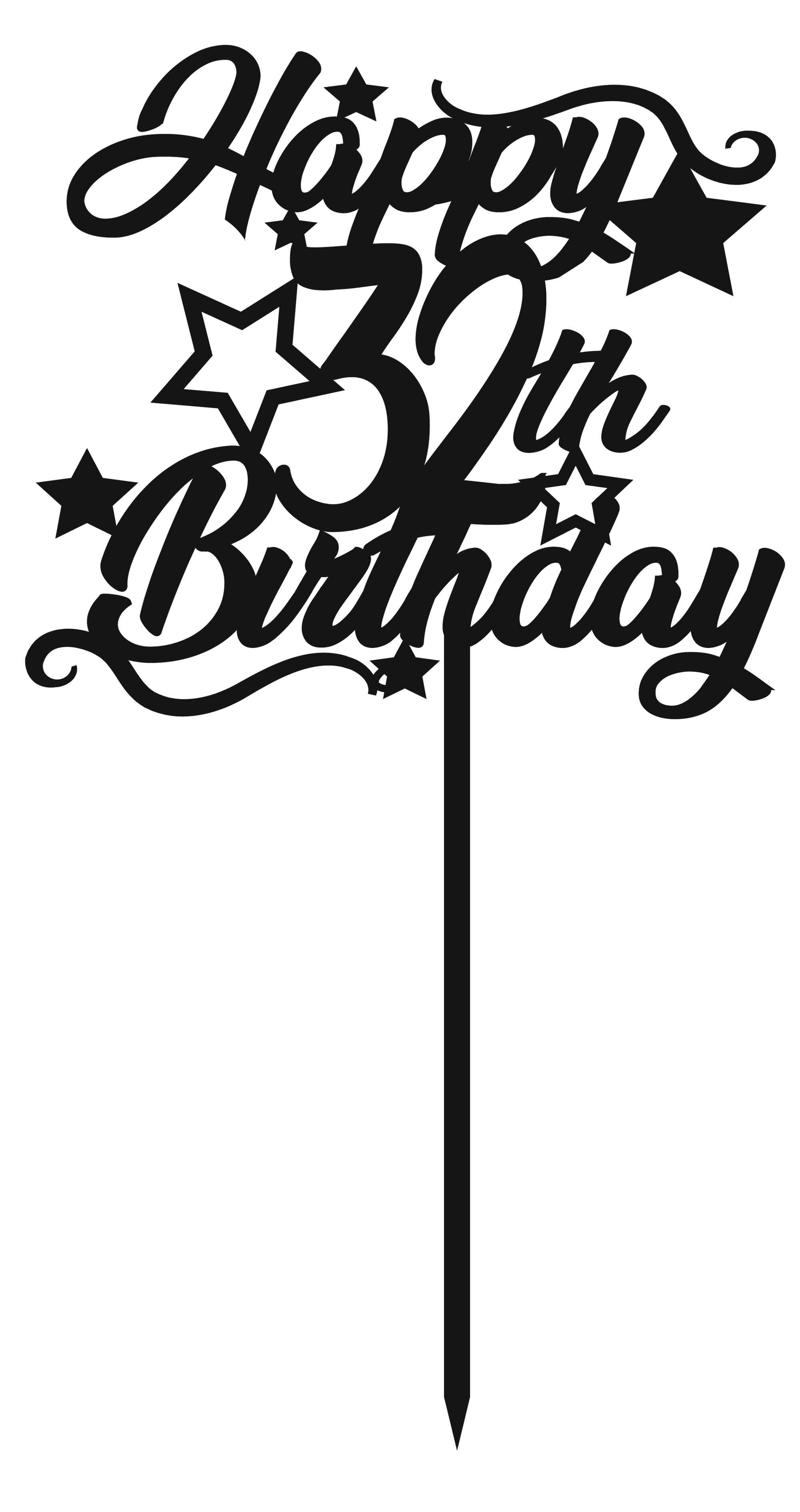 32nd Birthday - Numbered - Cake Topper - The Create Studio