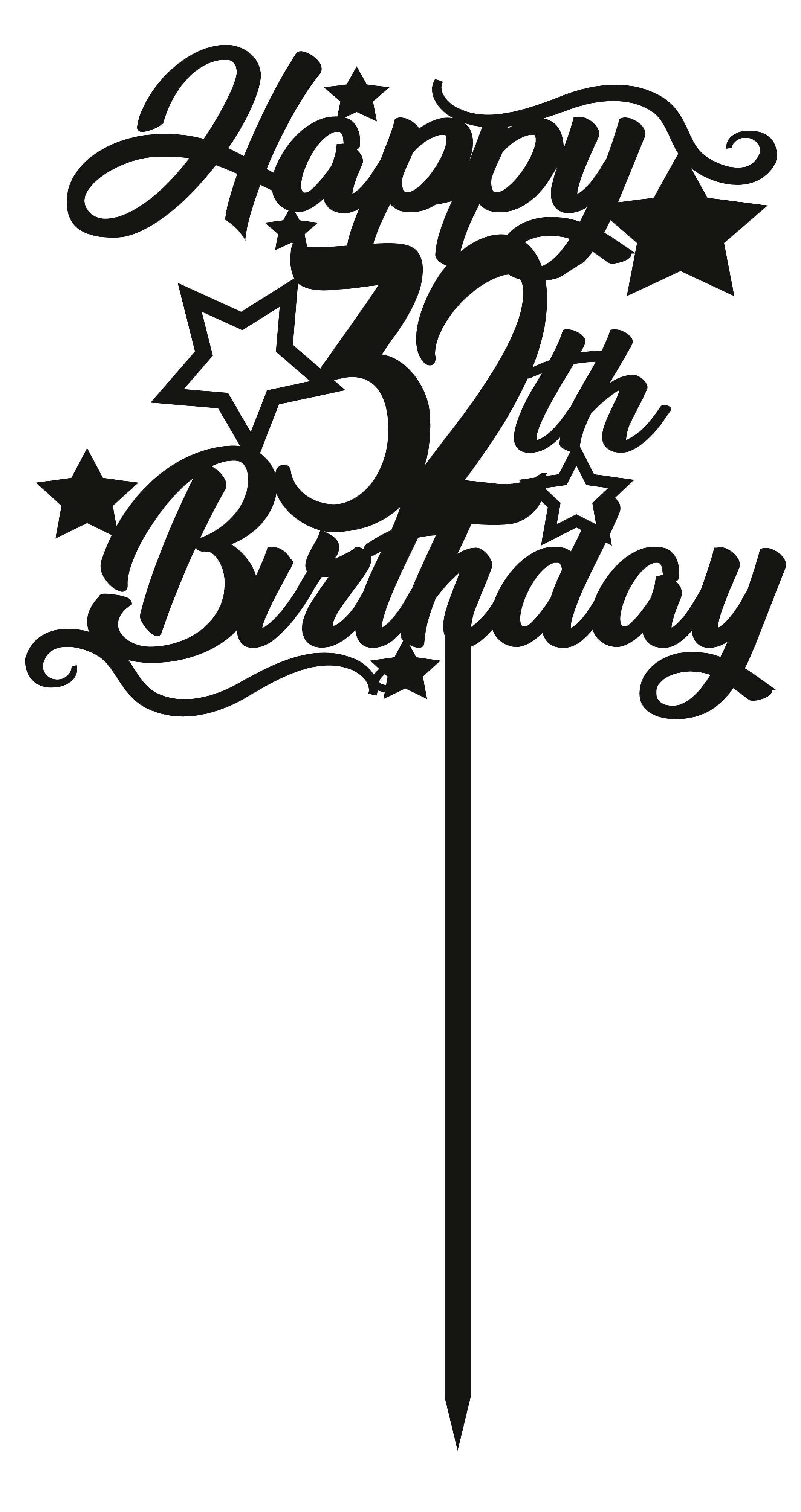 32nd Birthday - Numbered - Cake Topper - The Create Studio