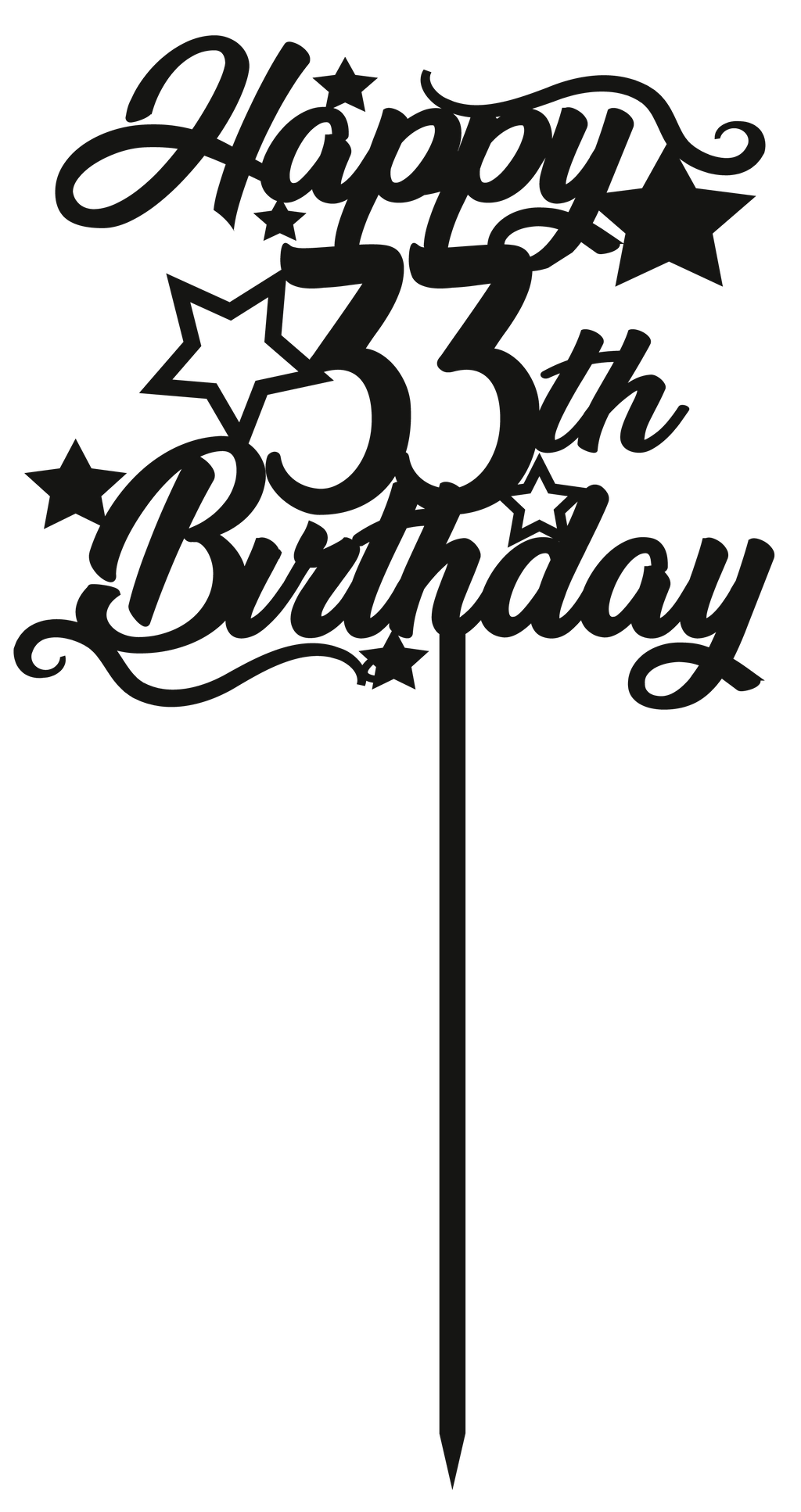 33rd Birthday - Numbered - Cake Topper - The Create Studio