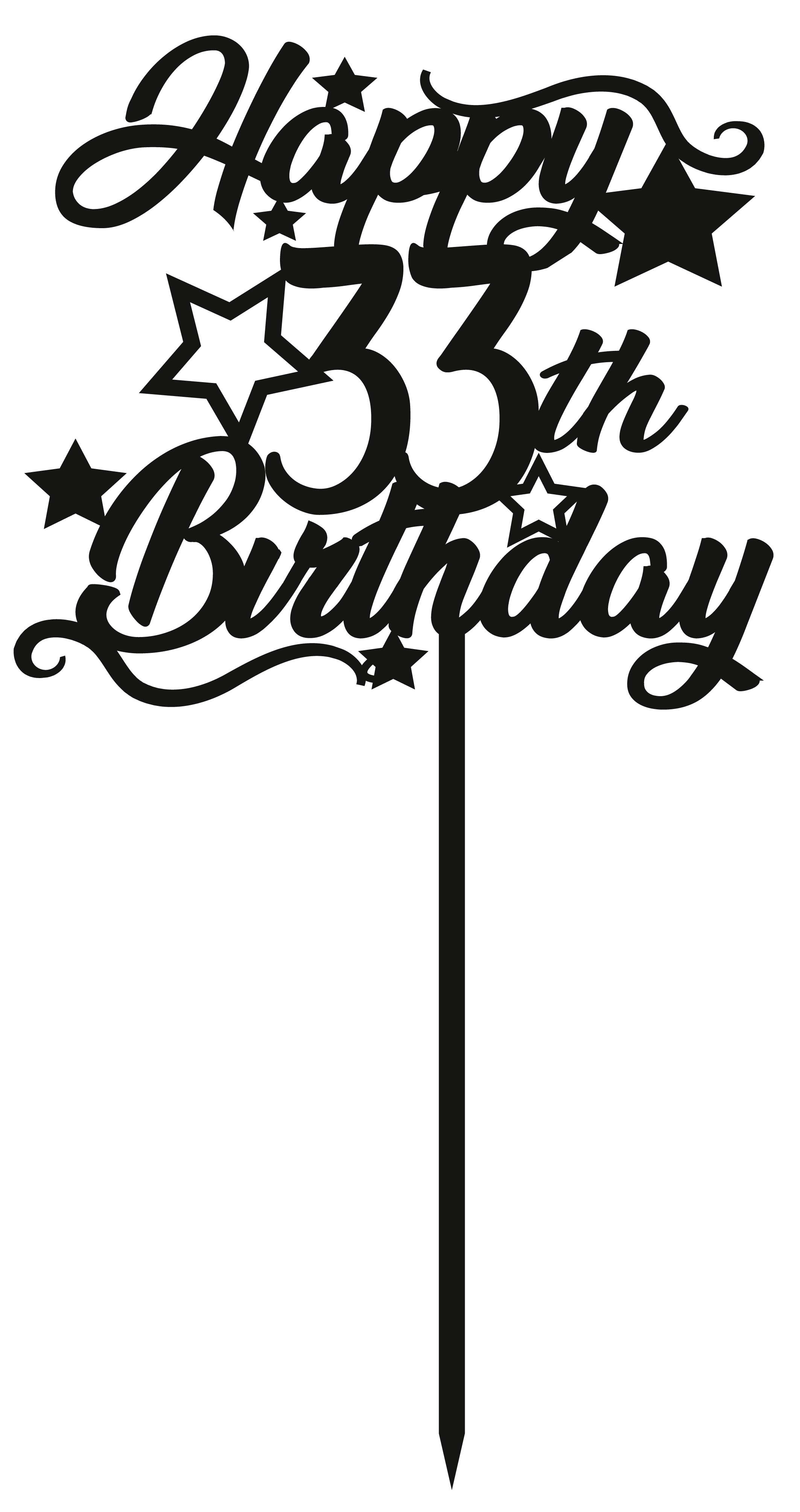 33rd Birthday - Numbered - Cake Topper - The Create Studio
