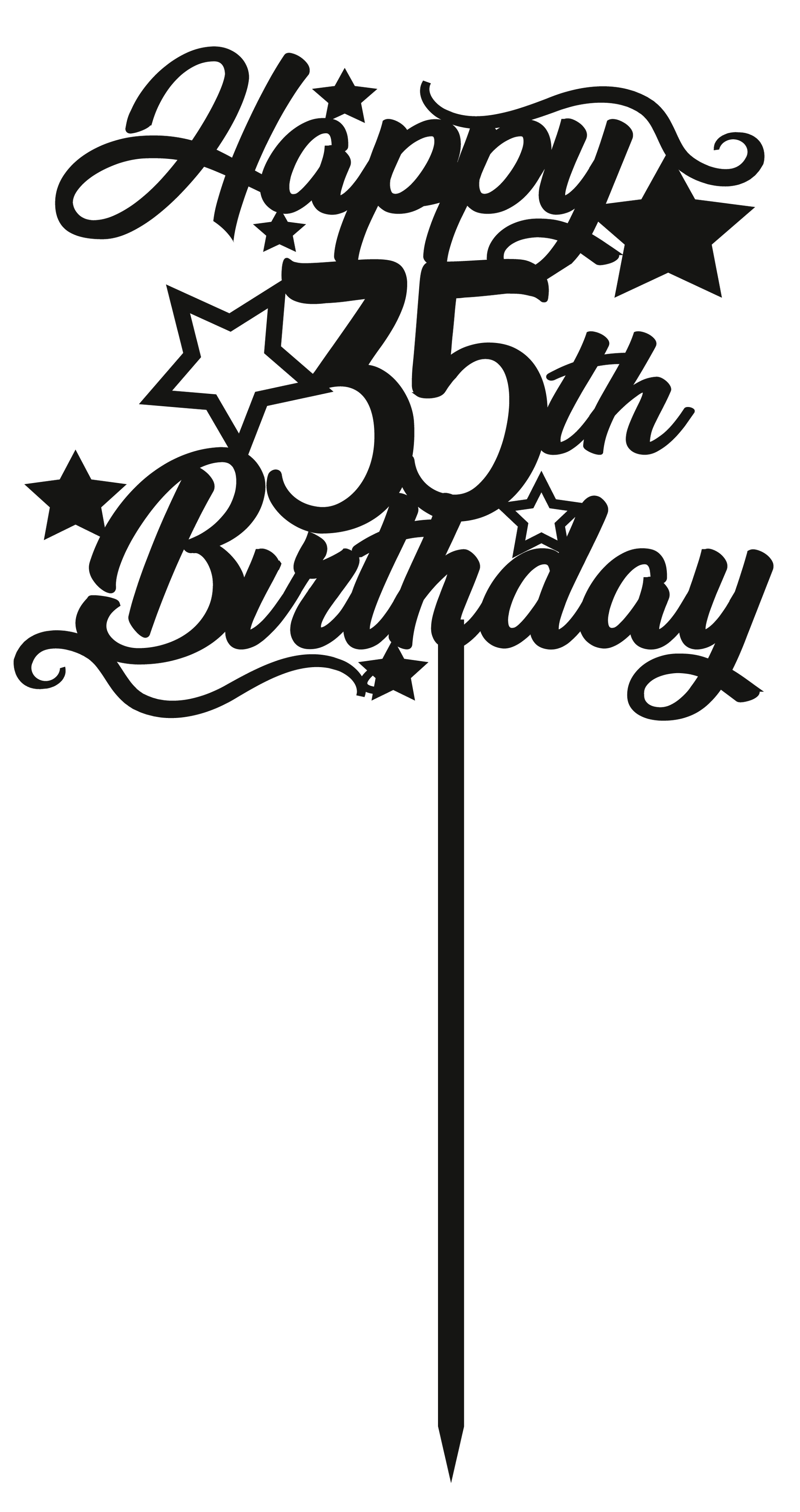 35th Birthday - Numbered - Cake Topper - The Create Studio