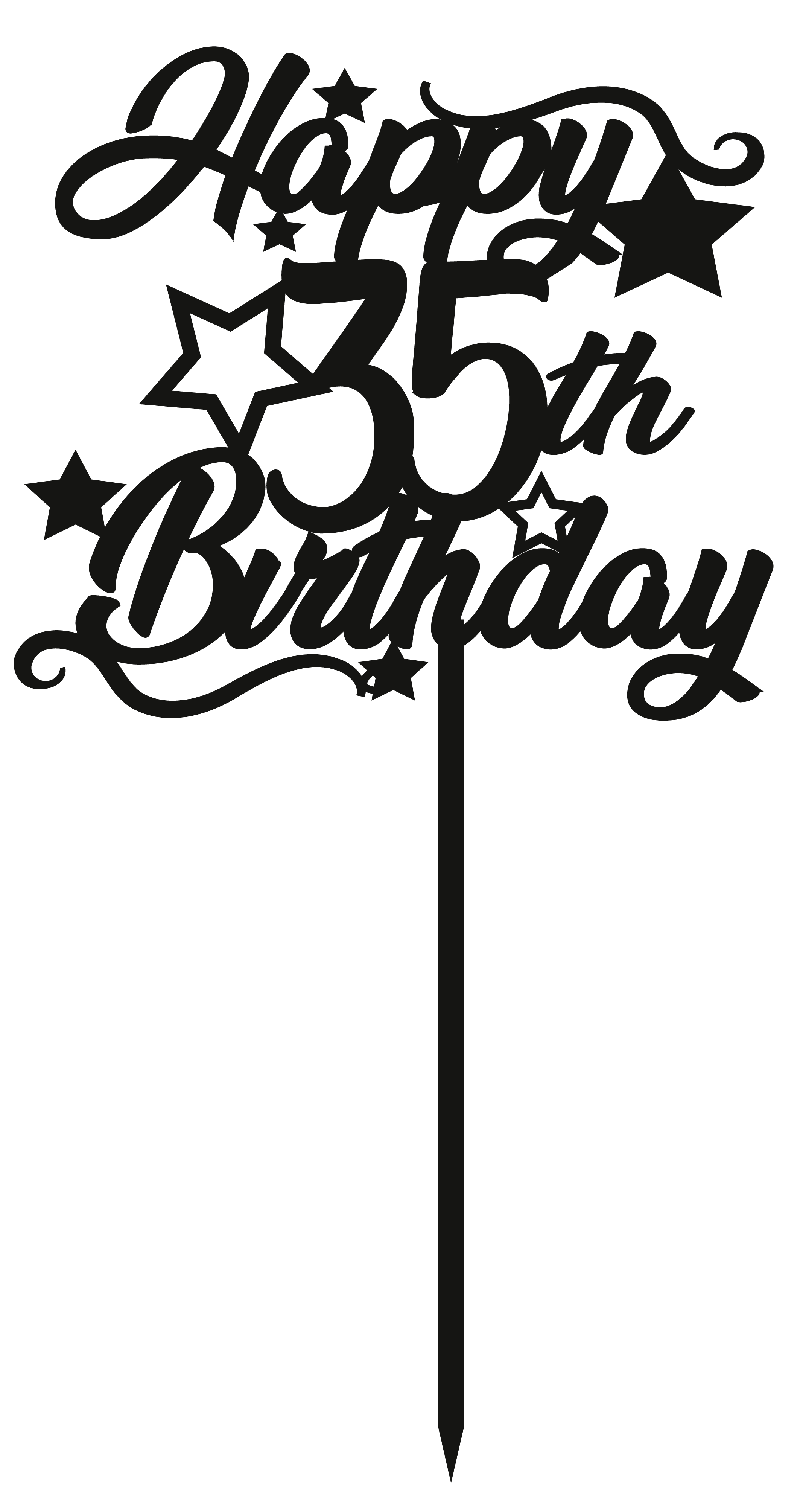 35th Birthday - Numbered - Cake Topper - The Create Studio