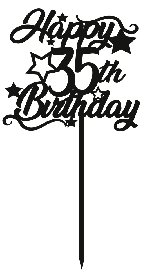 35th Birthday - Numbered - Cake Topper - The Create Studio