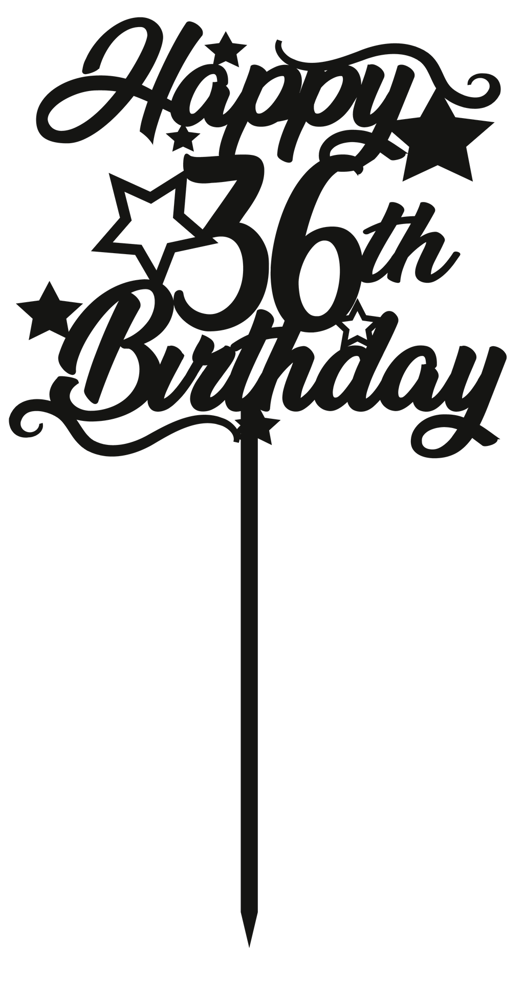 36th Birthday - Numbered - Cake Topper - The Create Studio