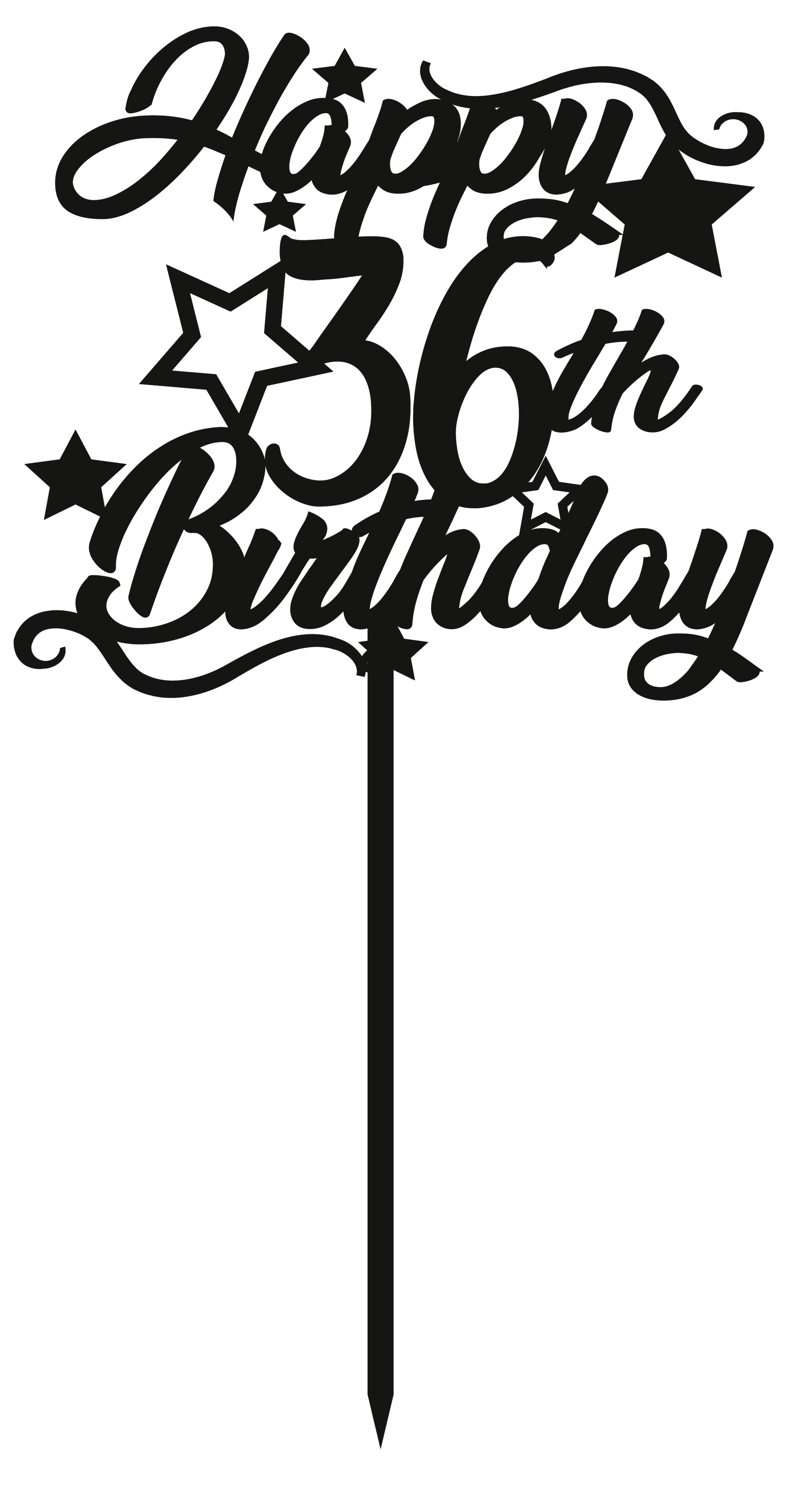 36th Birthday - Numbered - Cake Topper - The Create Studio