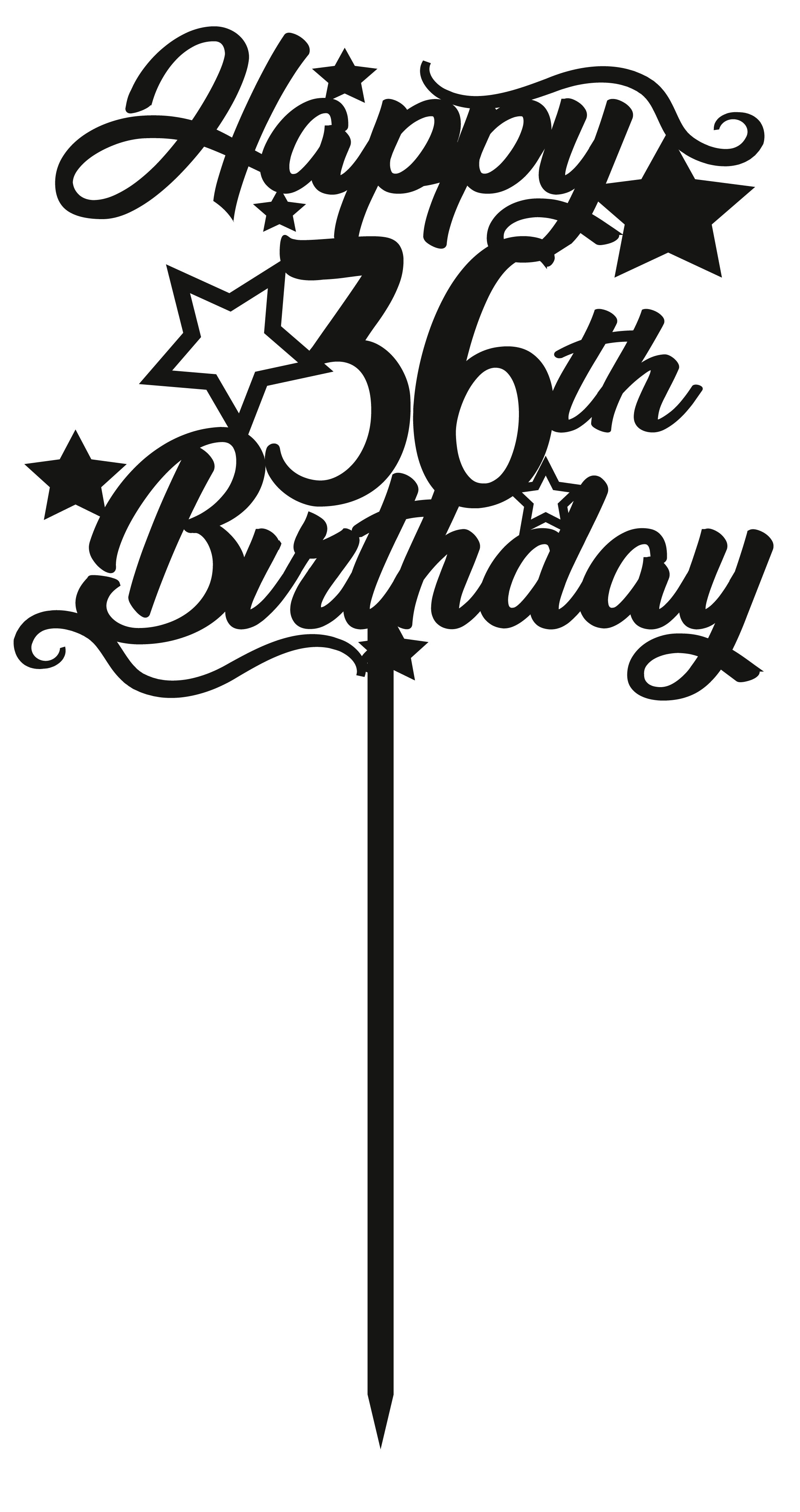 36th Birthday - Numbered - Cake Topper - The Create Studio