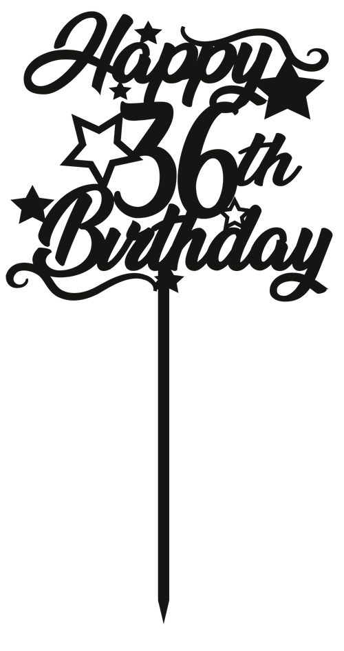 36th Birthday - Numbered - Cake Topper - The Create Studio