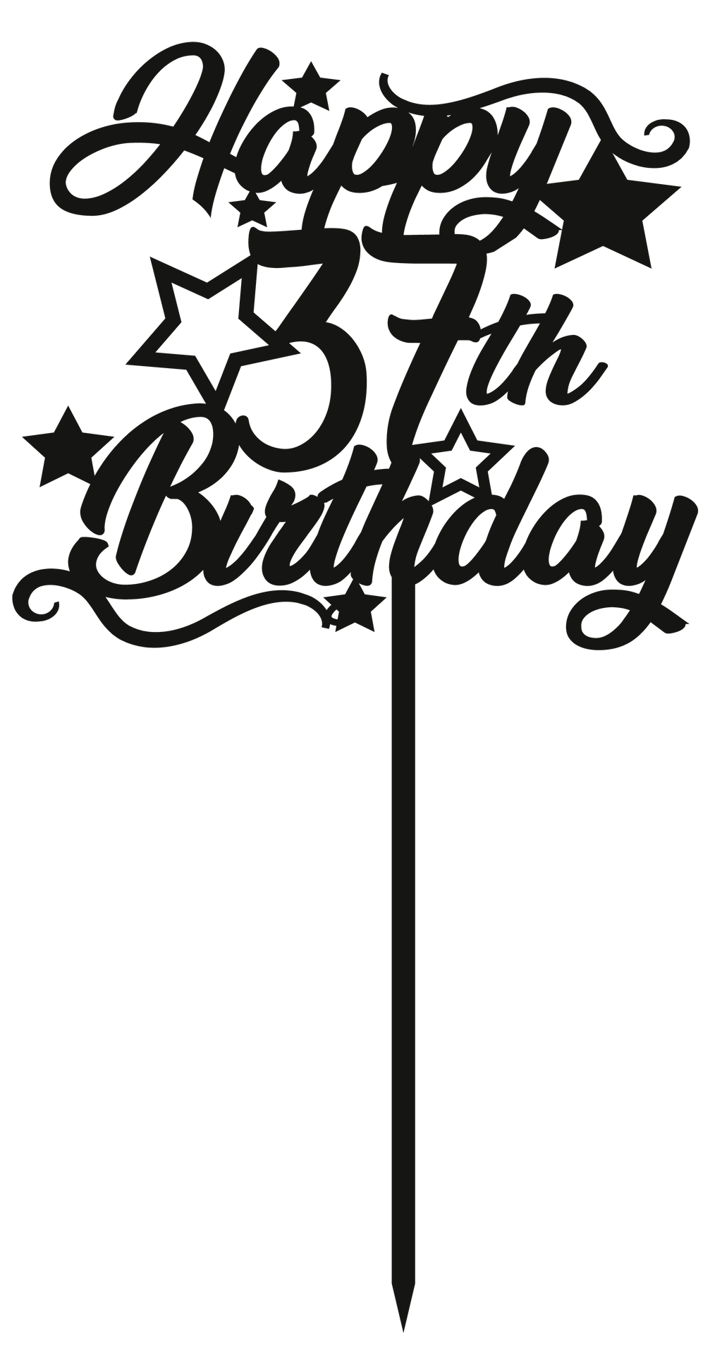 37th Birthday - Numbered - Cake Topper - The Create Studio