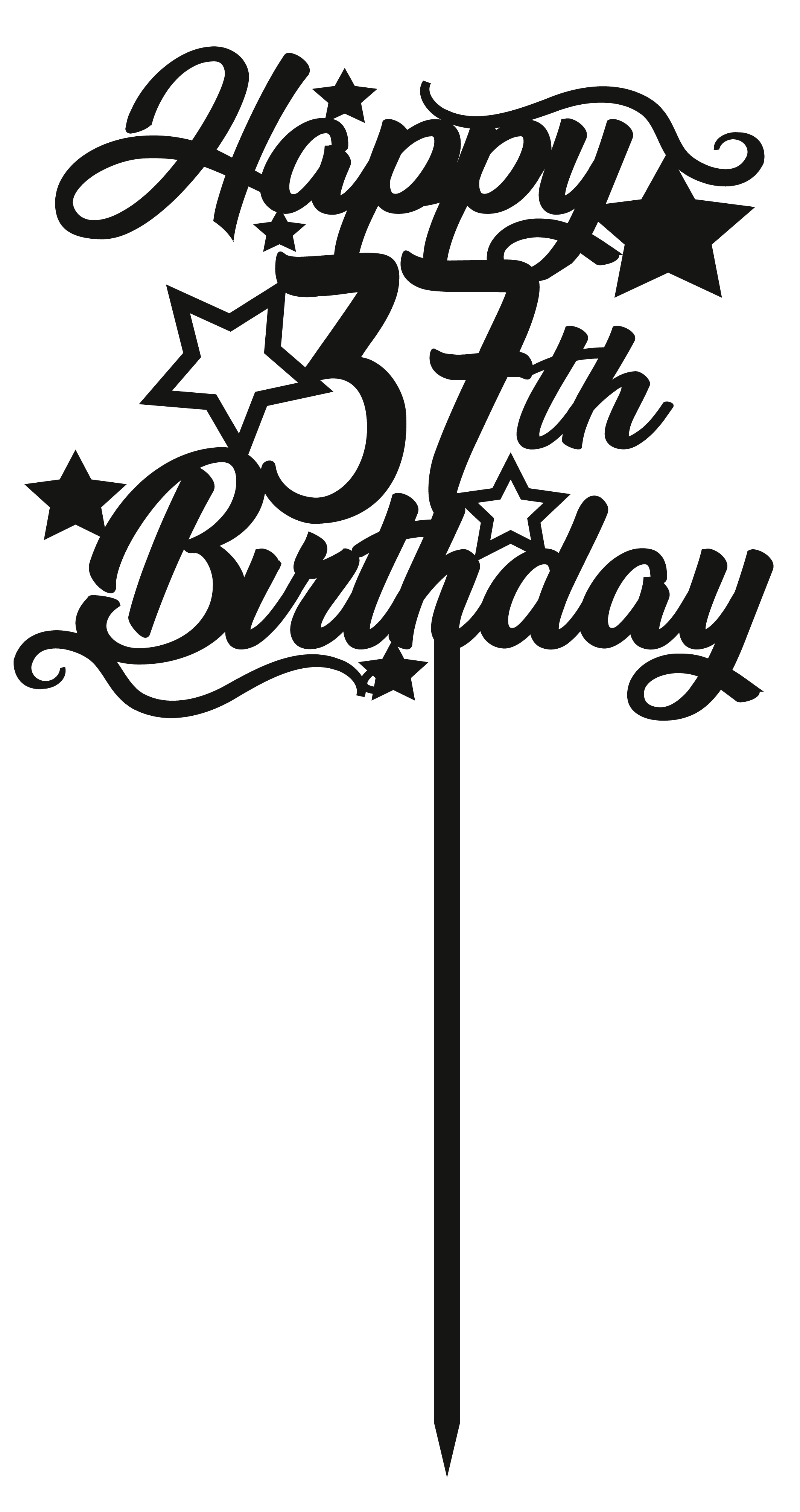 37th Birthday - Numbered - Cake Topper - The Create Studio