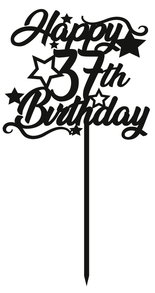 37th Birthday - Numbered - Cake Topper - The Create Studio