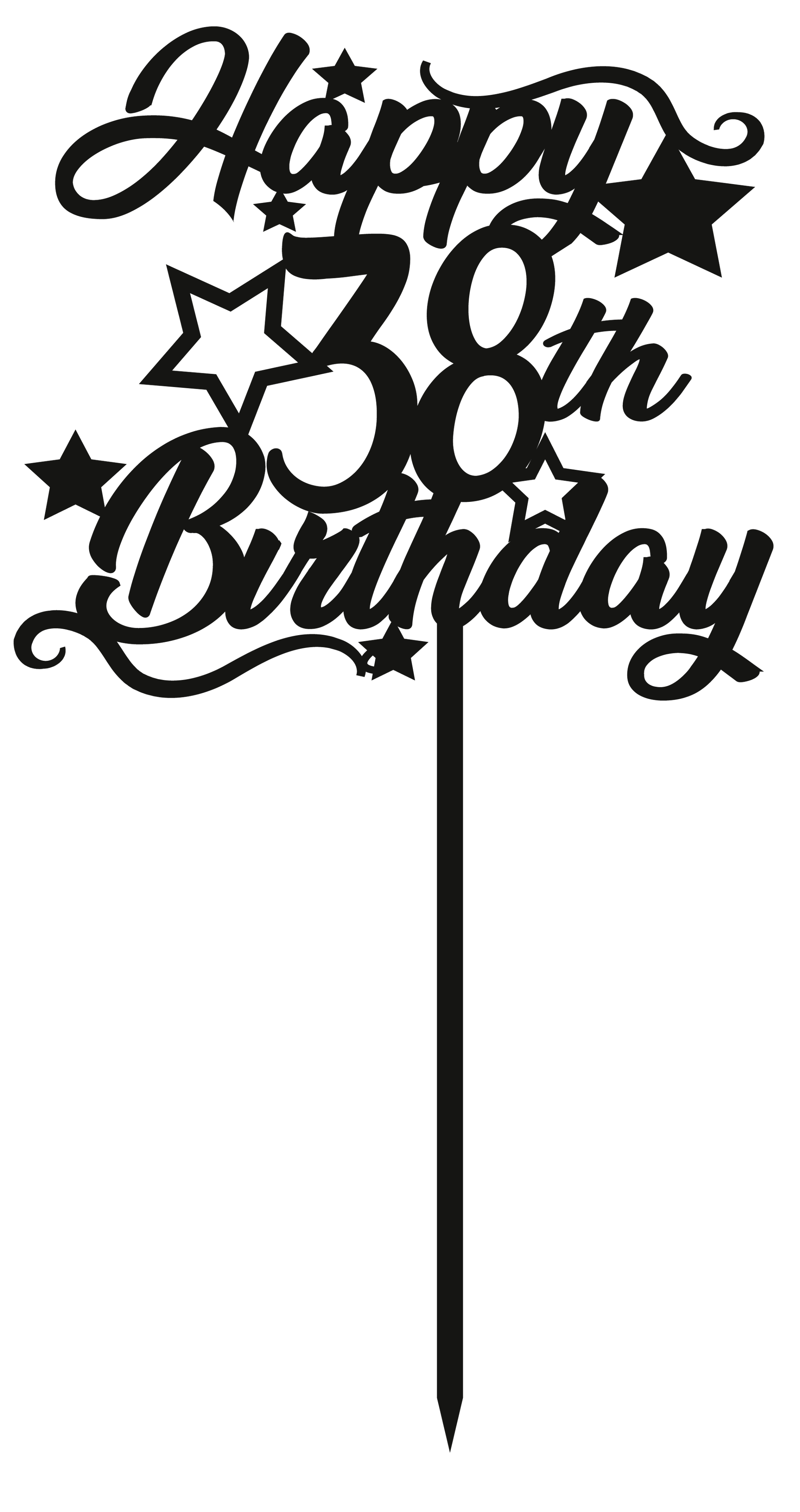 38th Birthday - Numbered - Cake Topper - The Create Studio