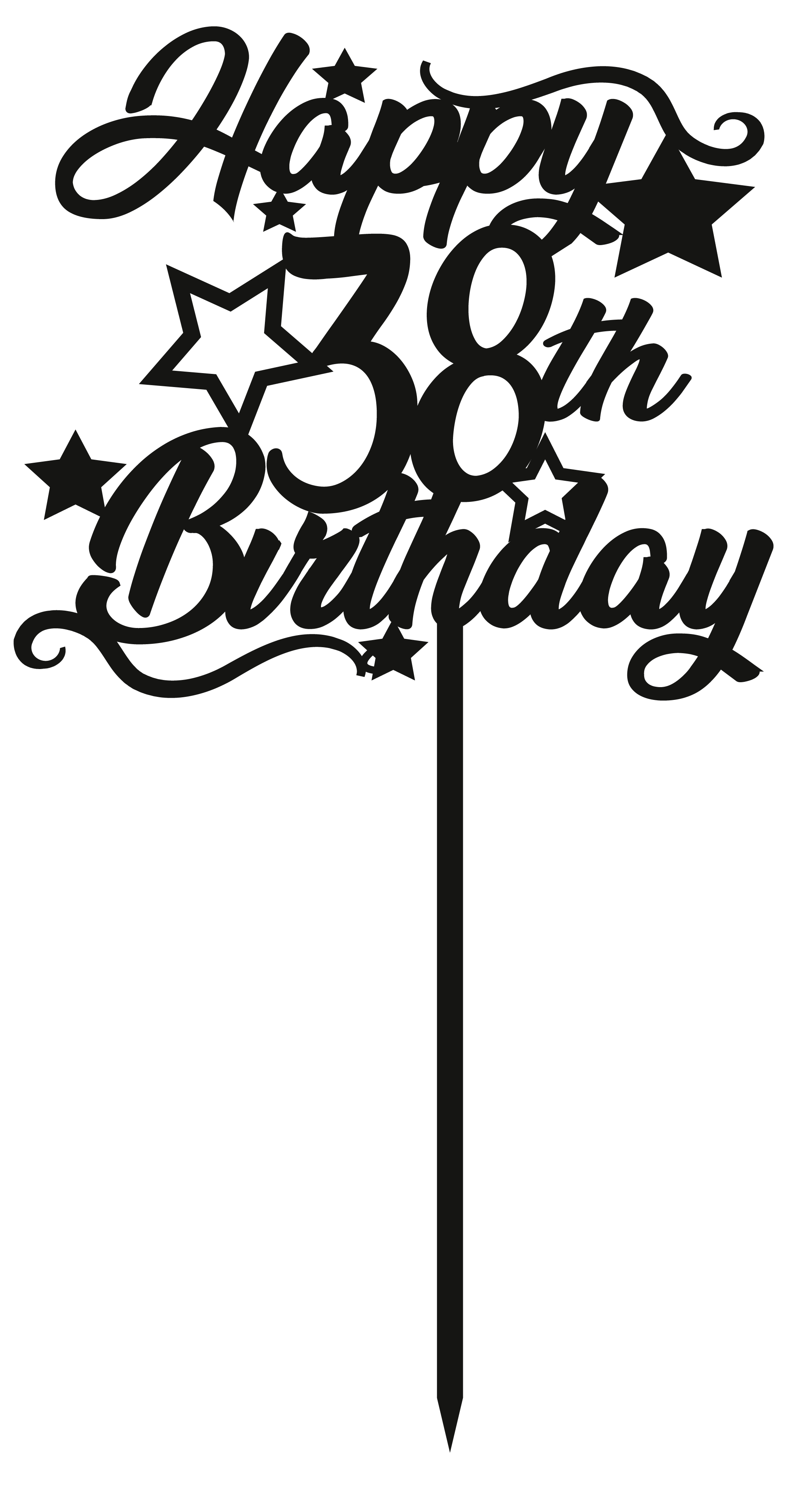 38th Birthday - Numbered - Cake Topper - The Create Studio