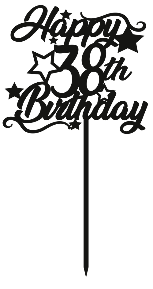 38th Birthday - Numbered - Cake Topper - The Create Studio