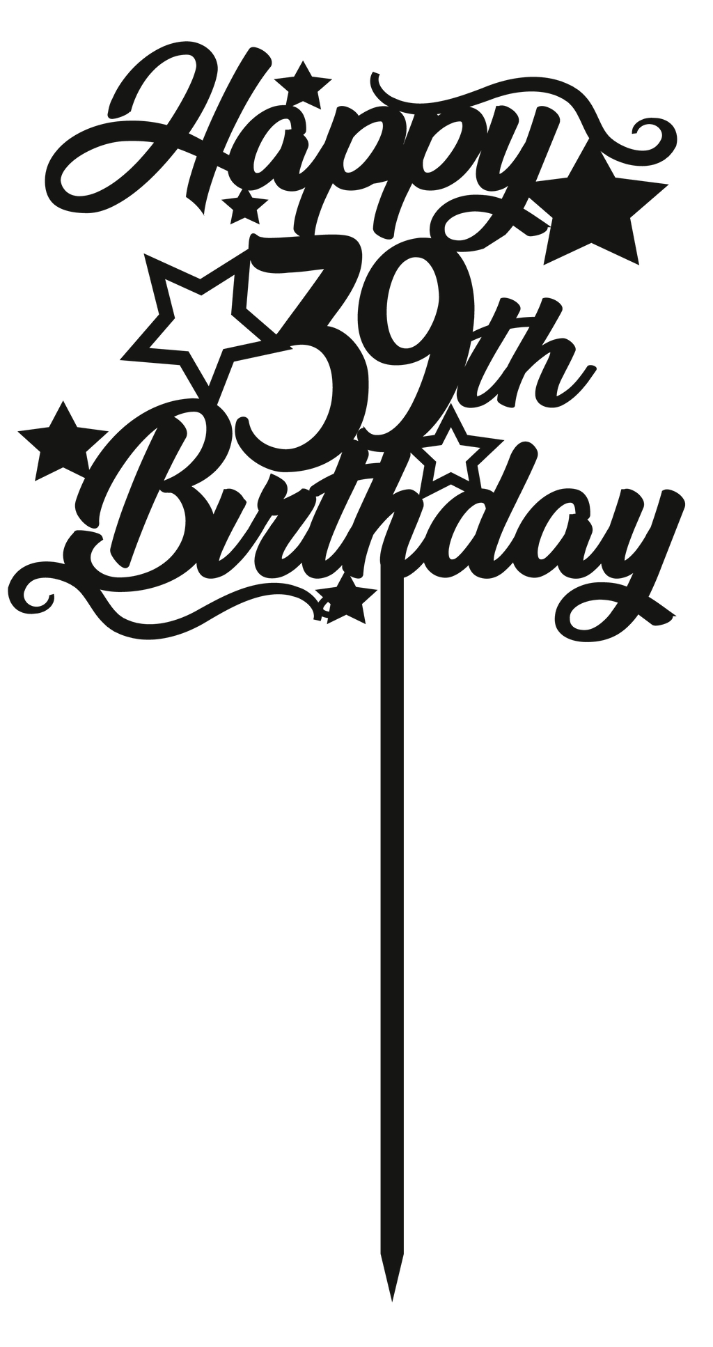 39th Birthday - Numbered - Cake Topper - The Create Studio