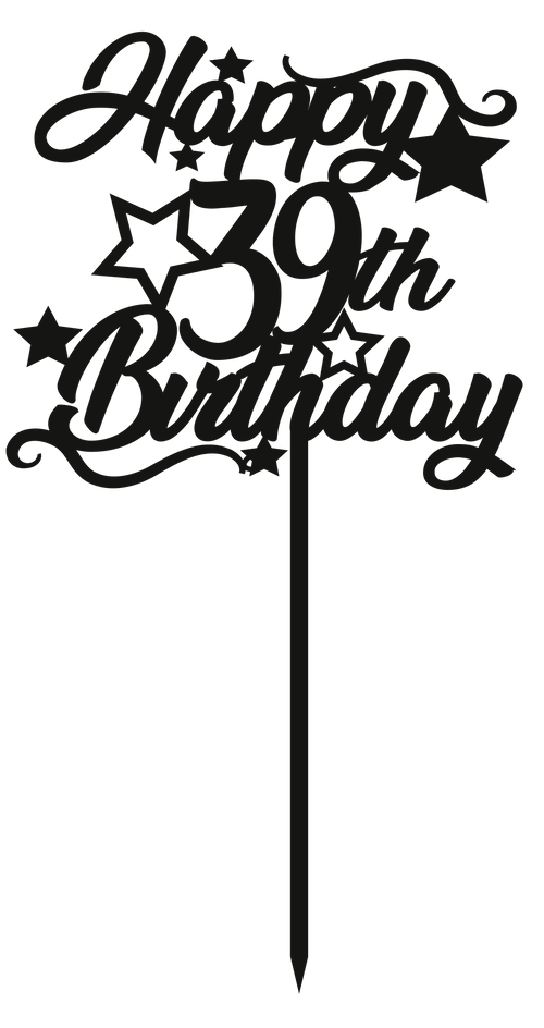 39th Birthday - Numbered - Cake Topper - The Create Studio