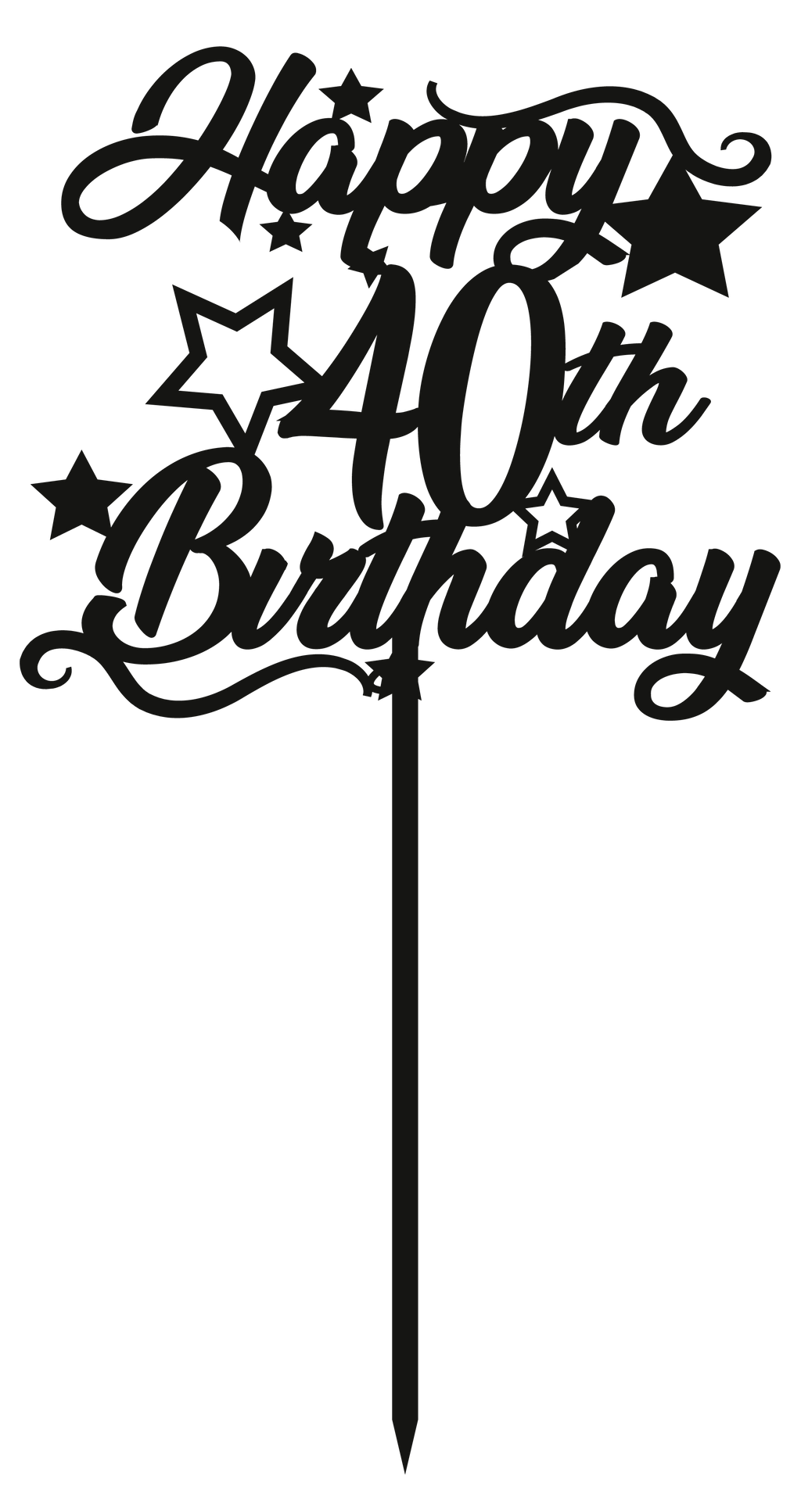 40th Birthday - Numbered - Cake Topper - The Create Studio