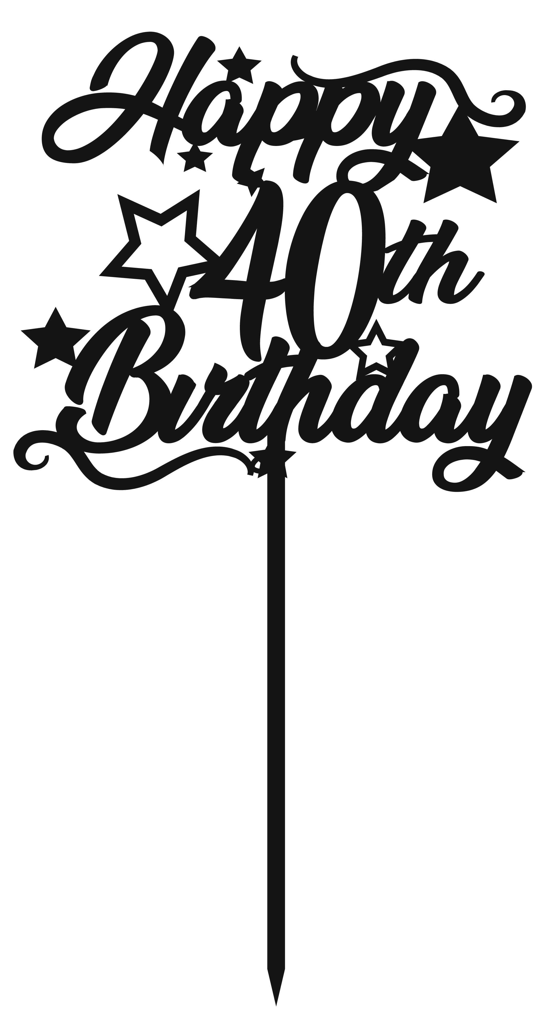 40th Birthday - Numbered - Cake Topper - The Create Studio