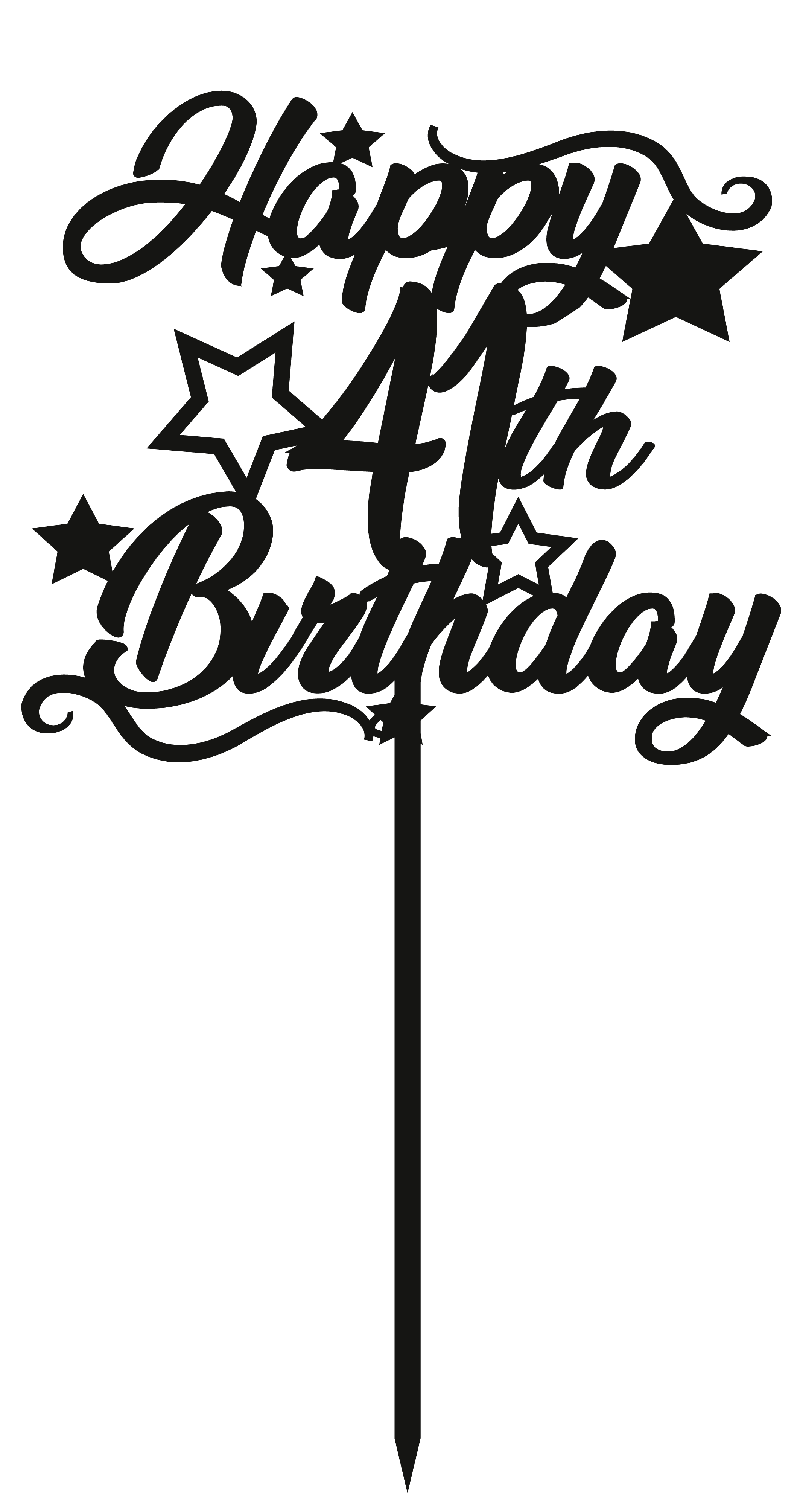 41st Birthday - Numbered - Cake Topper - The Create Studio