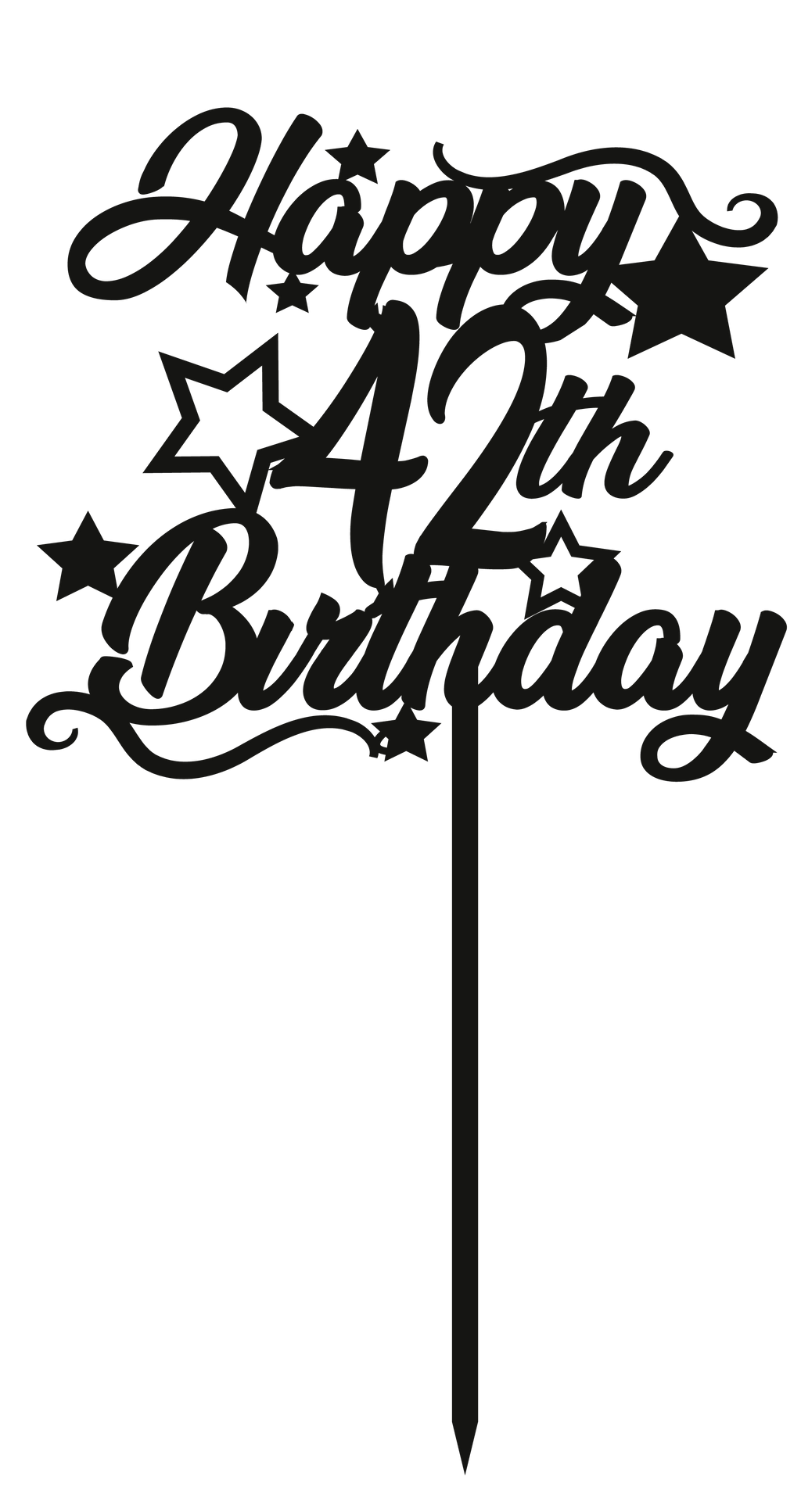 42nd Birthday - Numbered - Cake Topper - The Create Studio