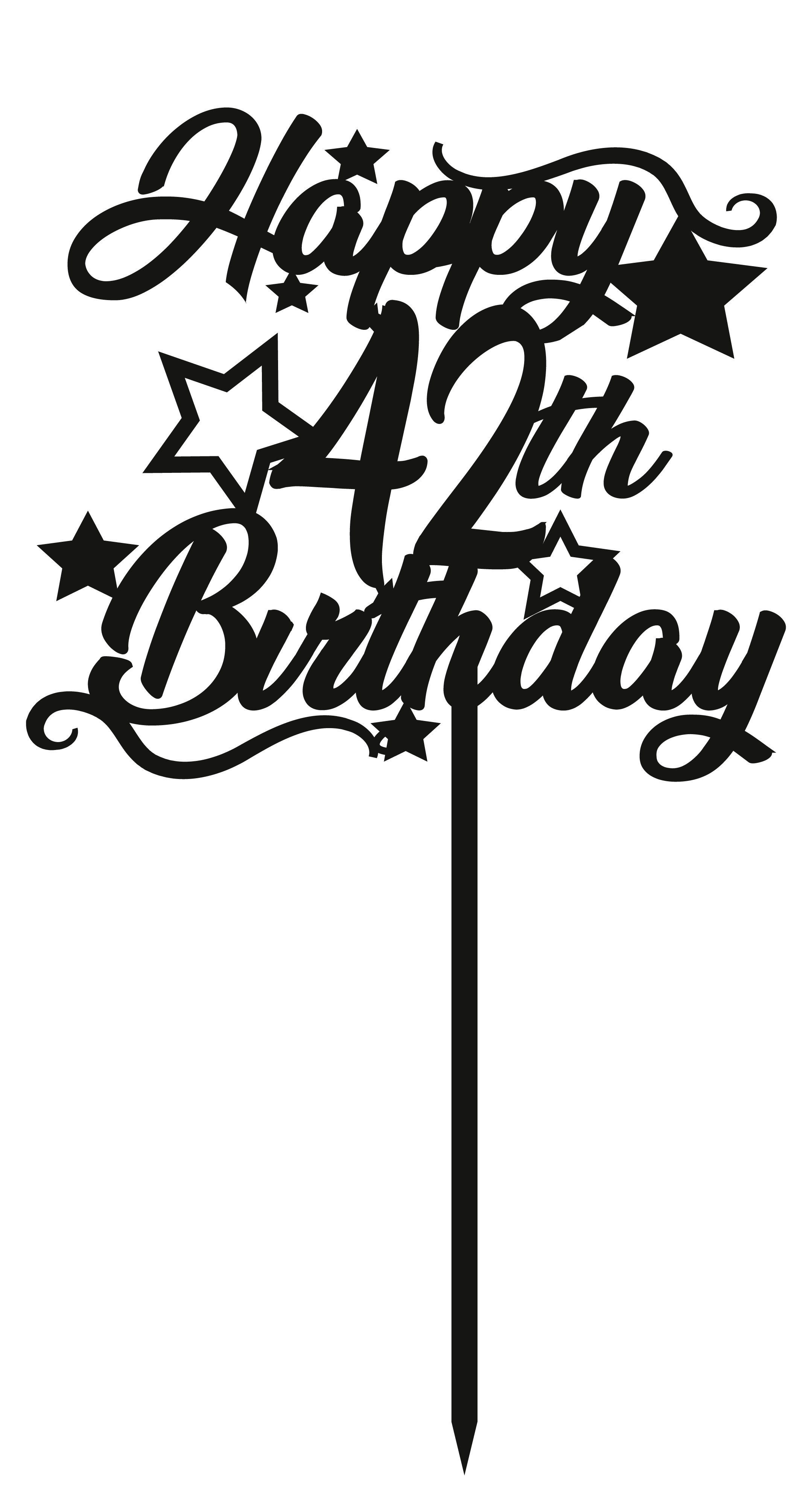 42nd Birthday - Numbered - Cake Topper - The Create Studio