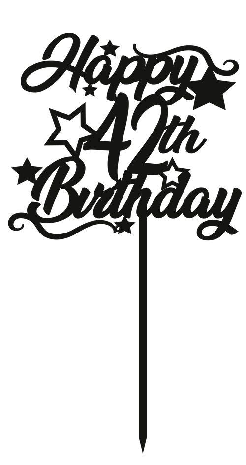 42nd Birthday - Numbered - Cake Topper - The Create Studio