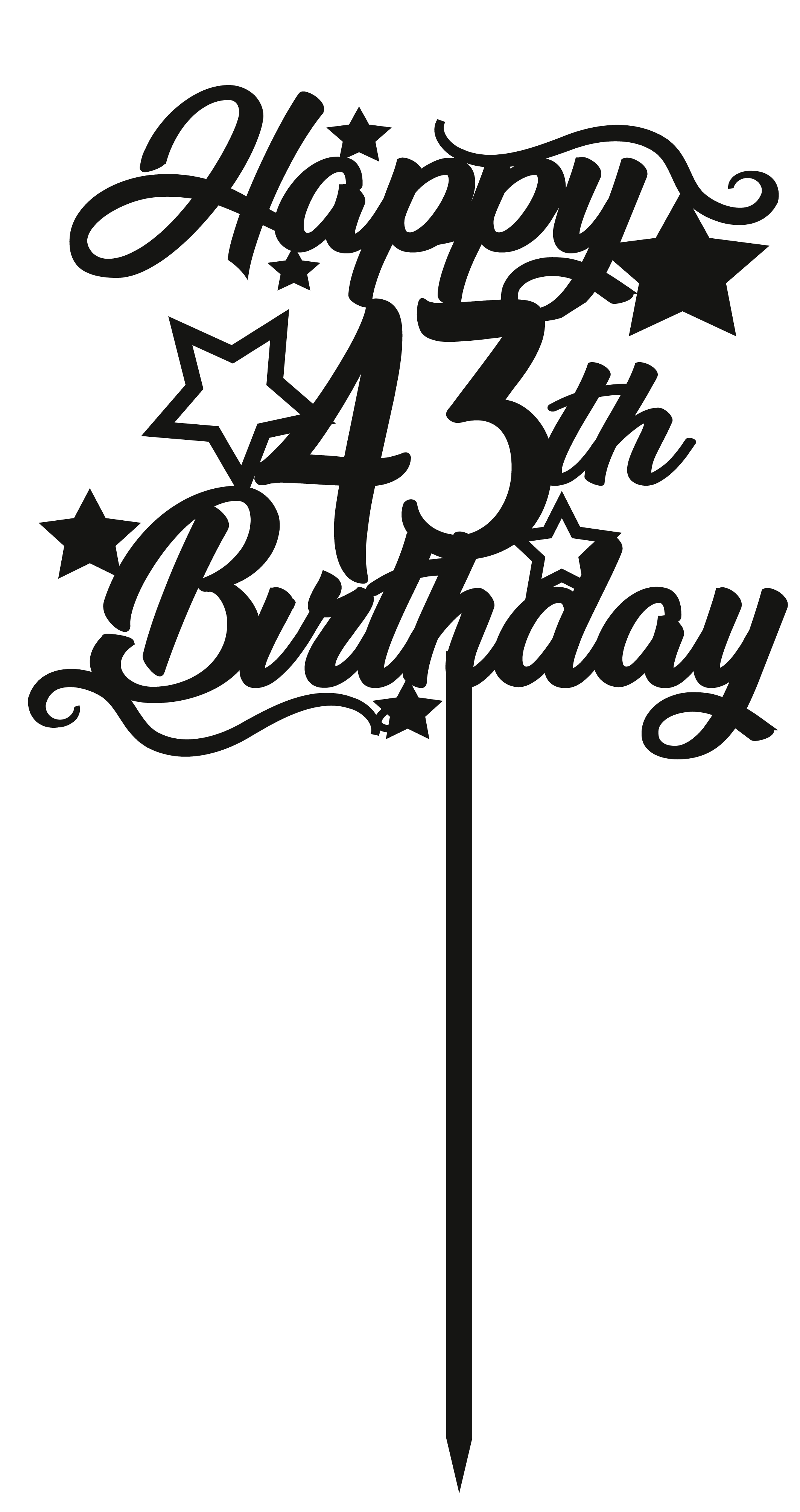 43rd Birthday - Numbered - Cake Topper - The Create Studio