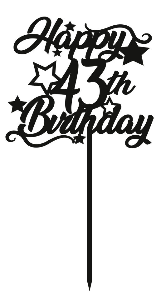 43rd Birthday - Numbered - Cake Topper - The Create Studio