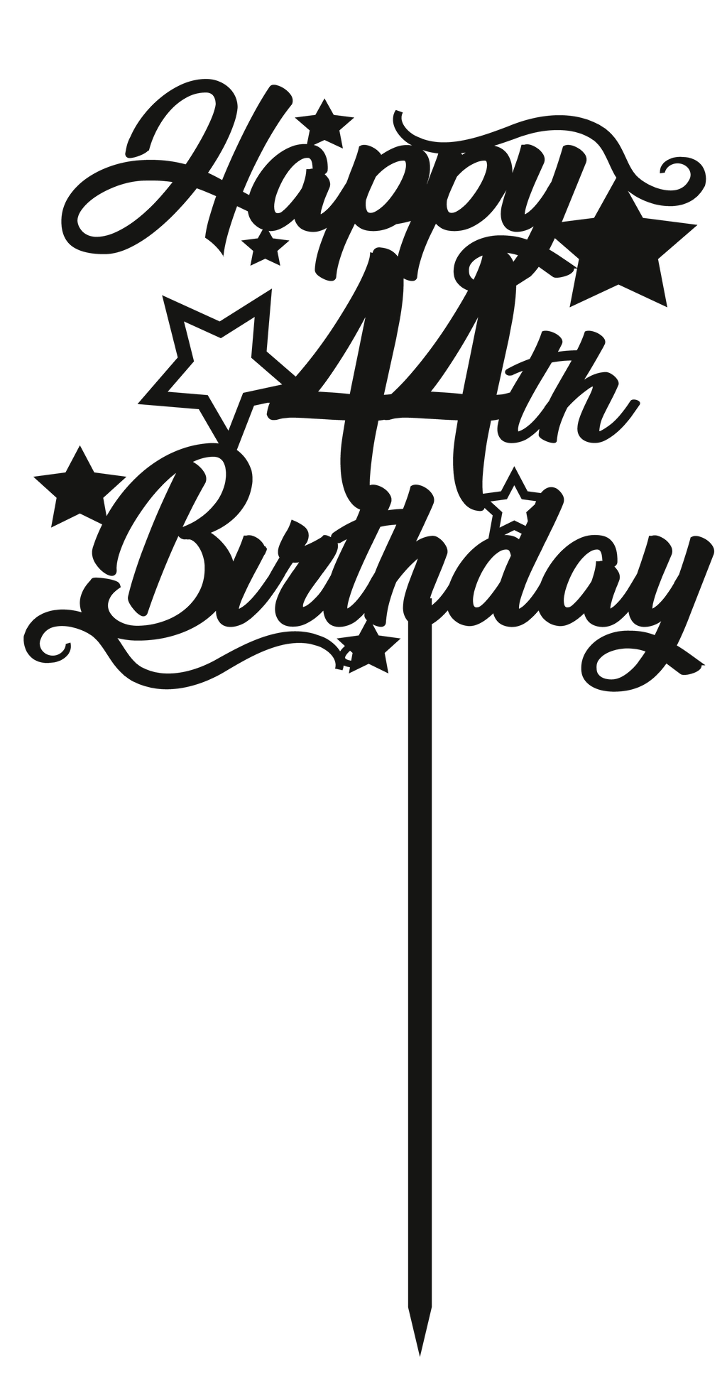44th Birthday - Numbered - Cake Topper - The Create Studio