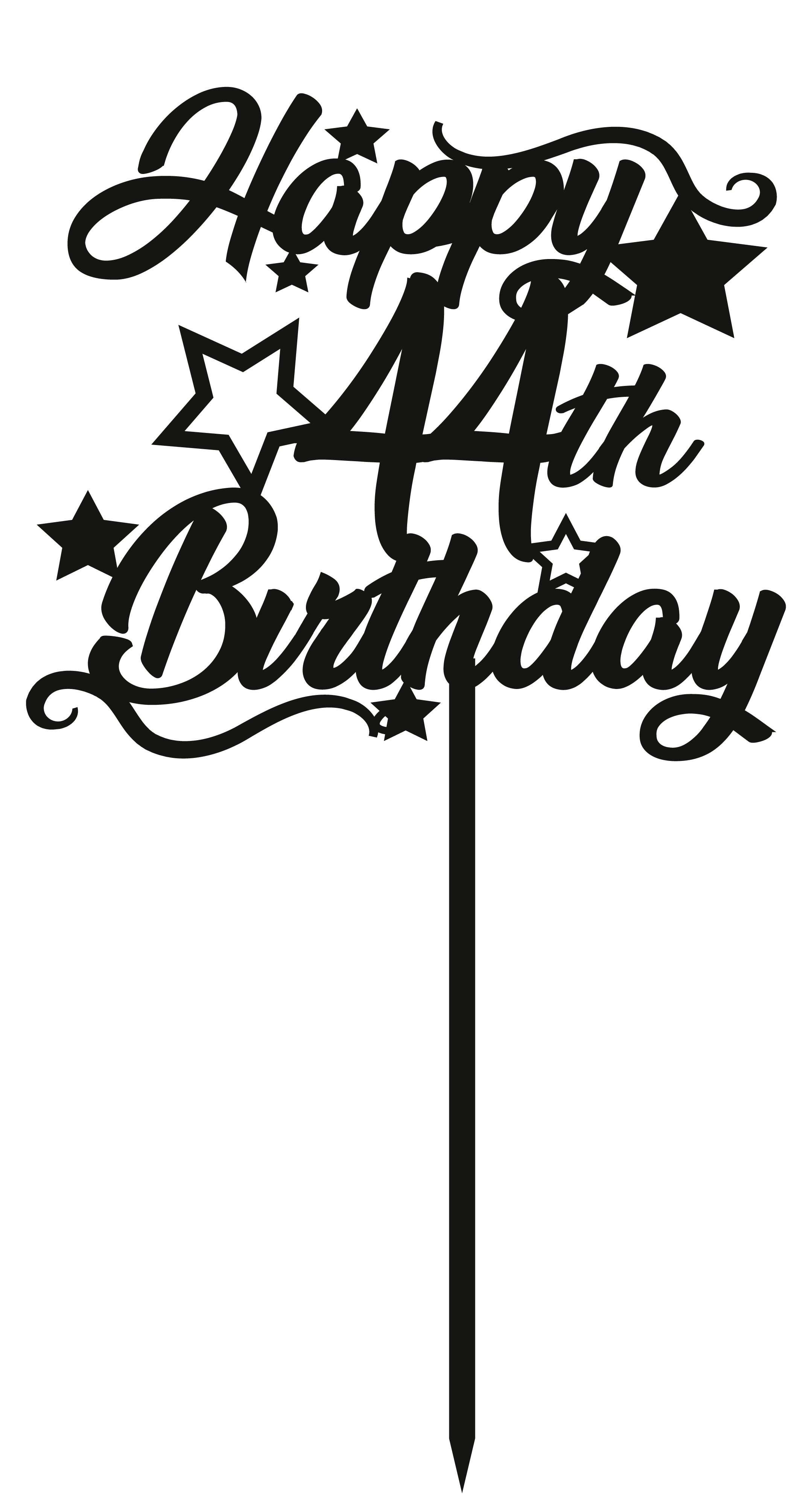 44th Birthday - Numbered - Cake Topper - The Create Studio