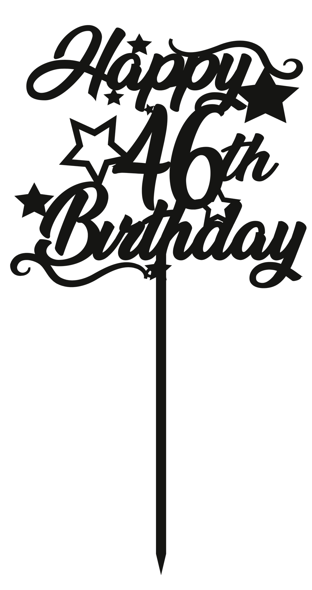 46th Birthday - Numbered - Cake Topper - The Create Studio