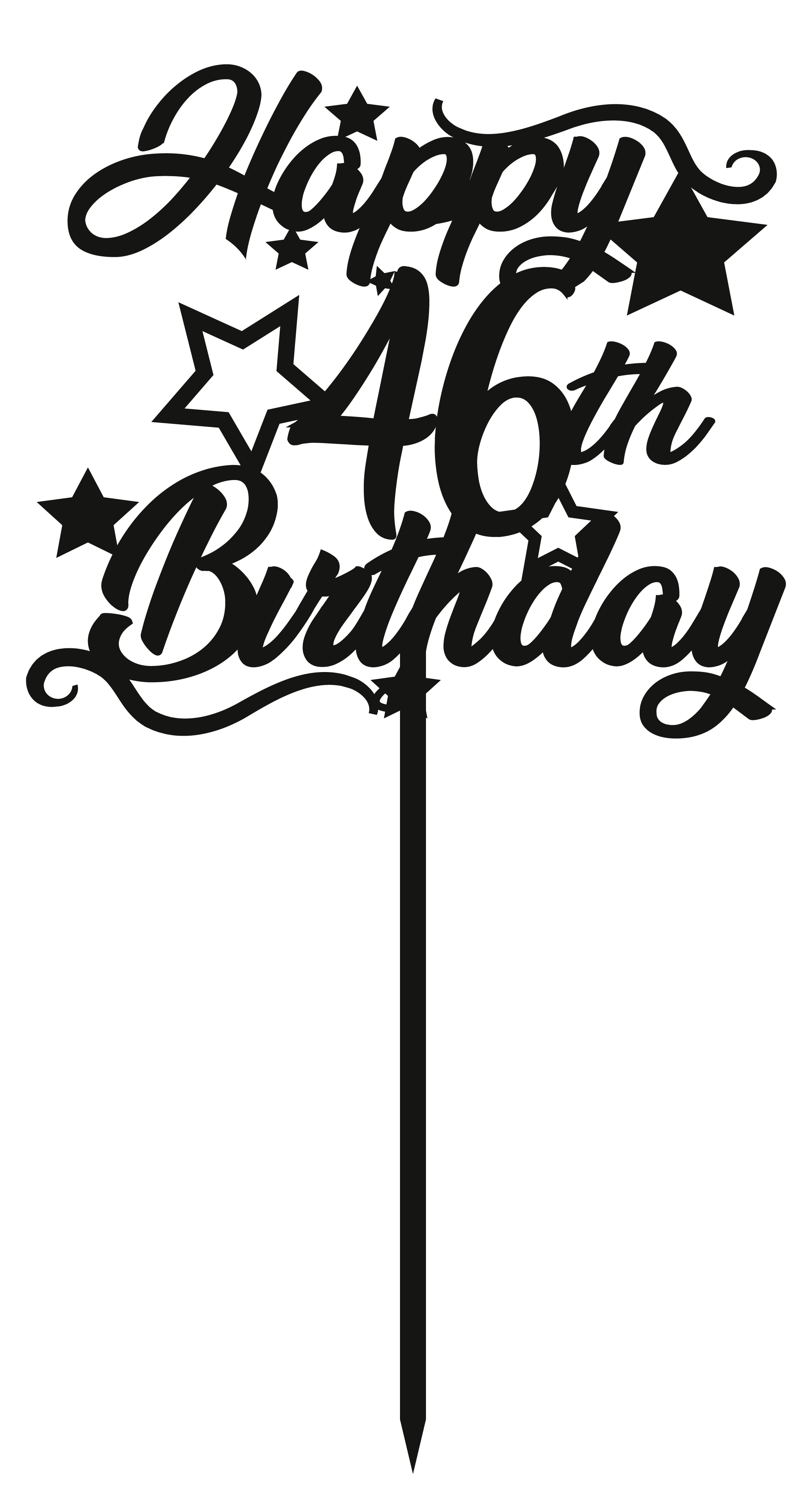 46th Birthday - Numbered - Cake Topper - The Create Studio
