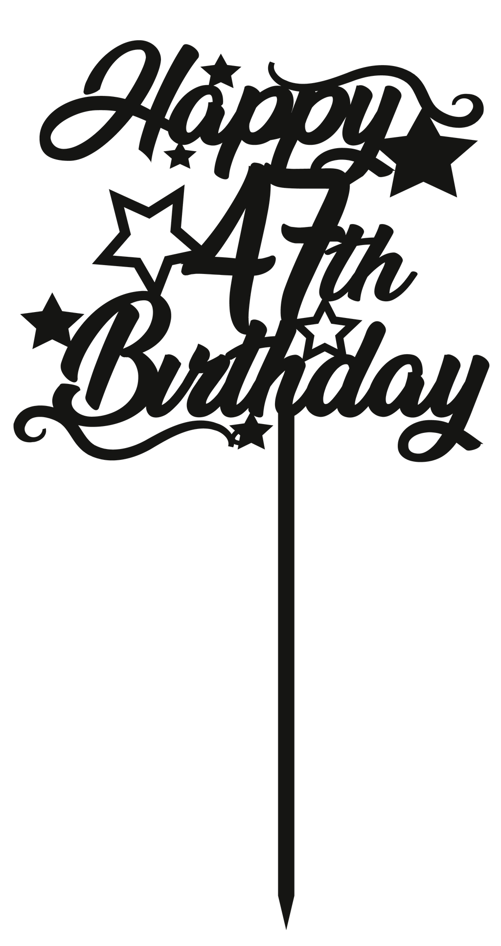 47th Birthday - Numbered - Cake Topper - The Create Studio